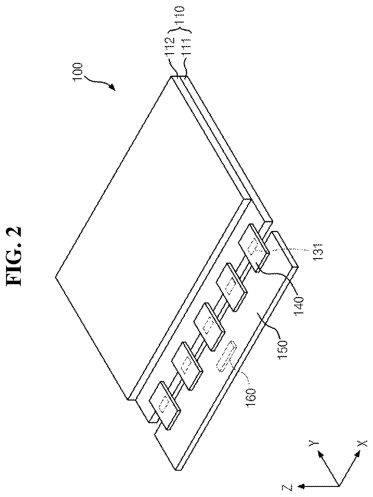Patent US12386473 Figure 2 – Display device including a barrier layer to block light