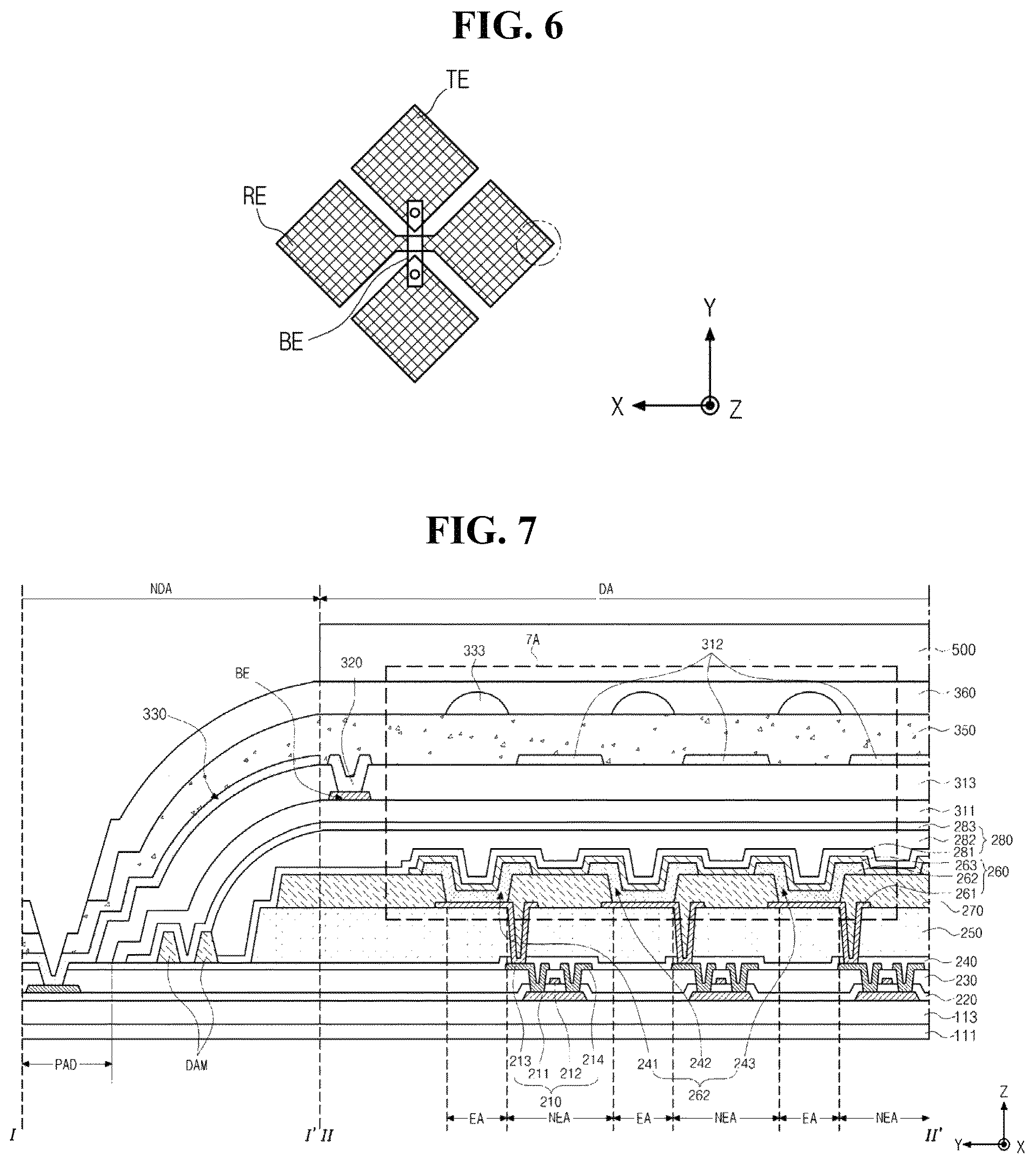 Patent US12386473 Figure 6 – Display device including a barrier layer to block light