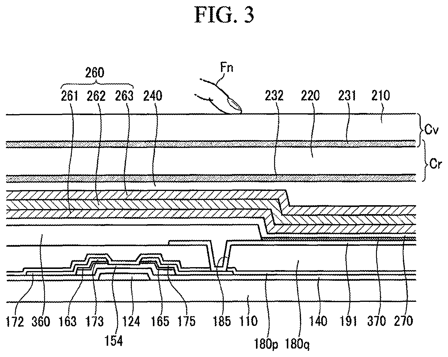 Patent US12386474 Figure 3 – Touch sensible organic light emitting device