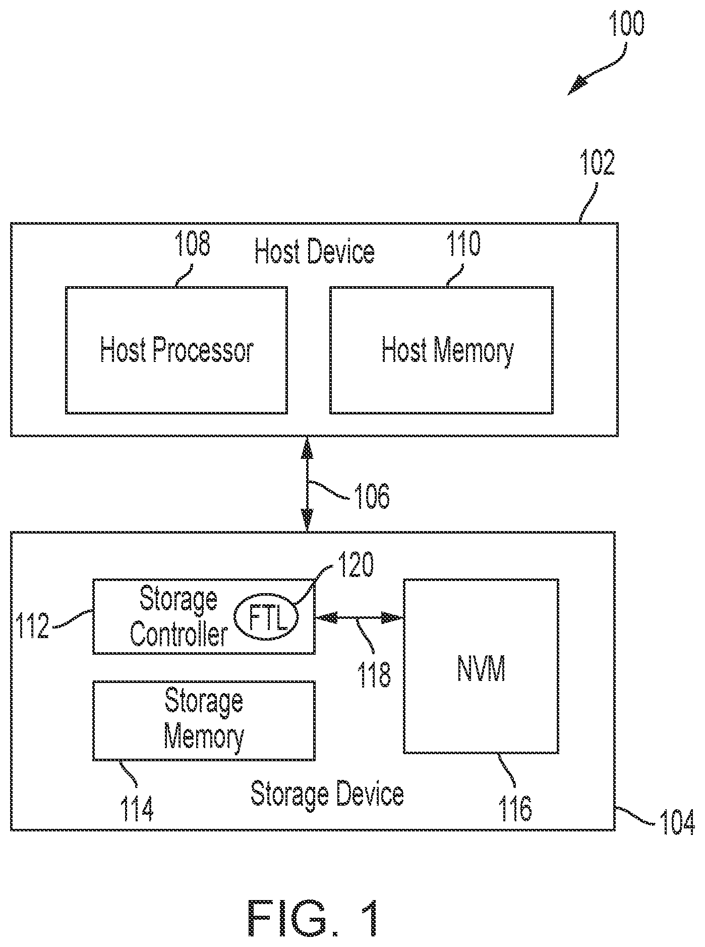 Patent US12386516 Figure 1 – Systems and methods host and device cooperation for managing a memory of the device
