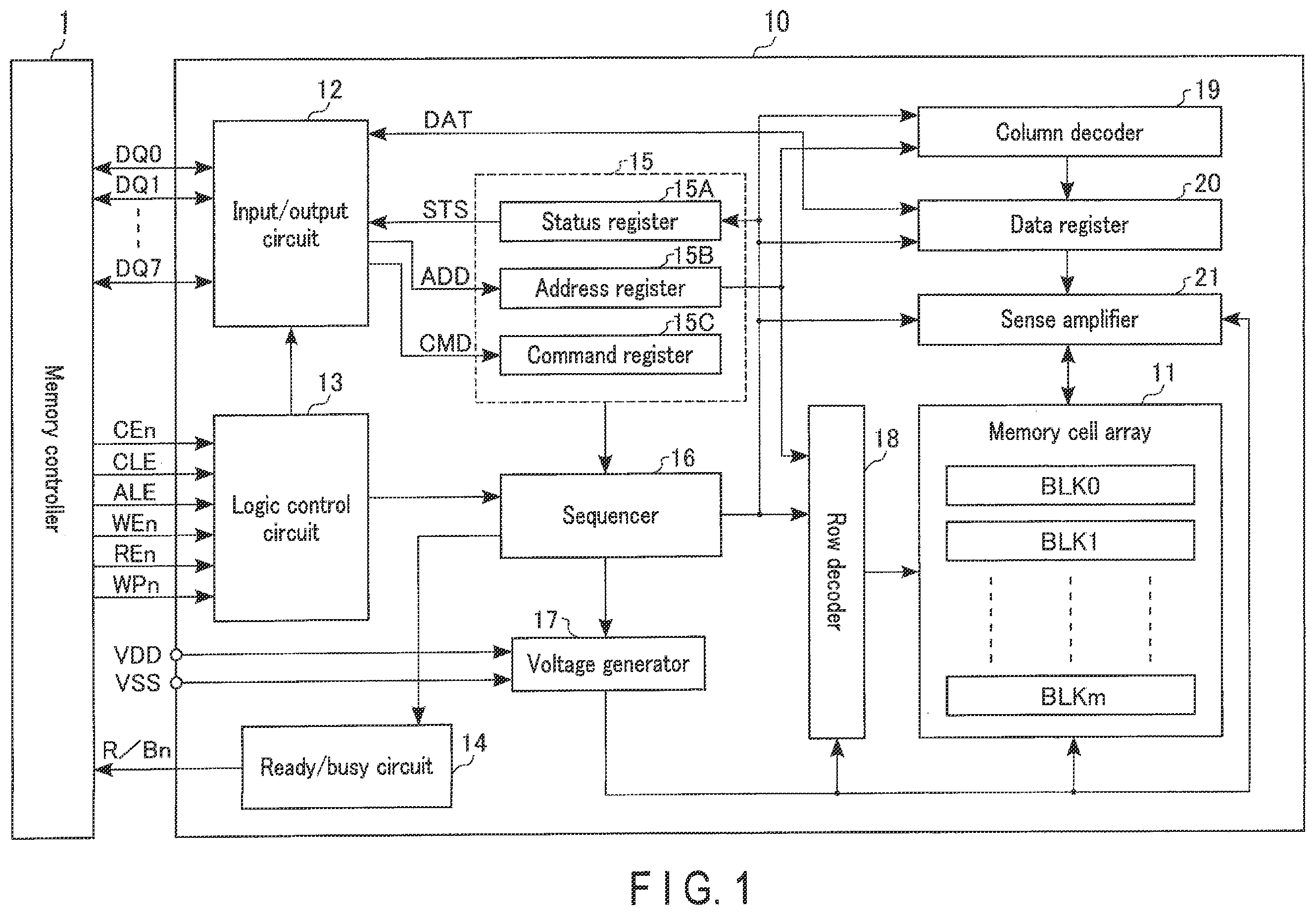 Patent US12386528 — Semiconductor memory device controlling erase operation — Figure 1