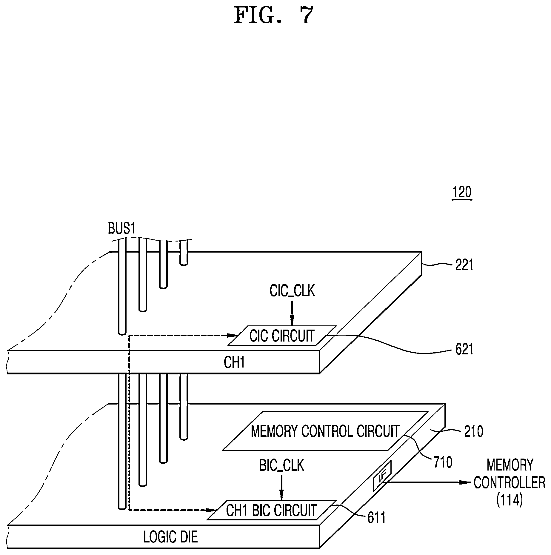 Patent US12386545 Figure 7 – Memory device for reducing timing parameters and power consumption for internal processing operation and method of implementing the same