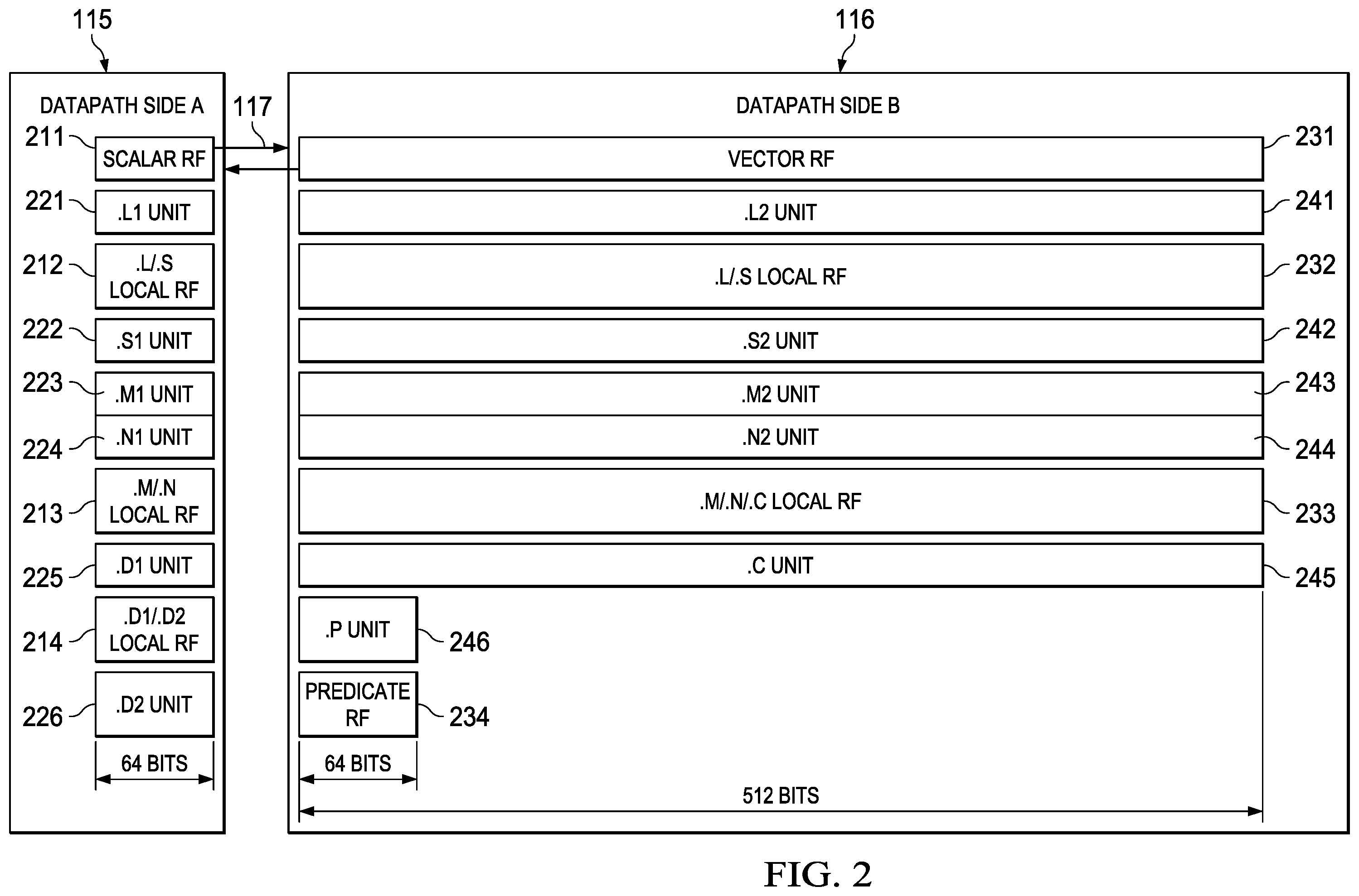 Patent US12386623 Figure 2 – Conditional execution specification of instructions using conditional extension slots in the same execute packet in a VLIW processor