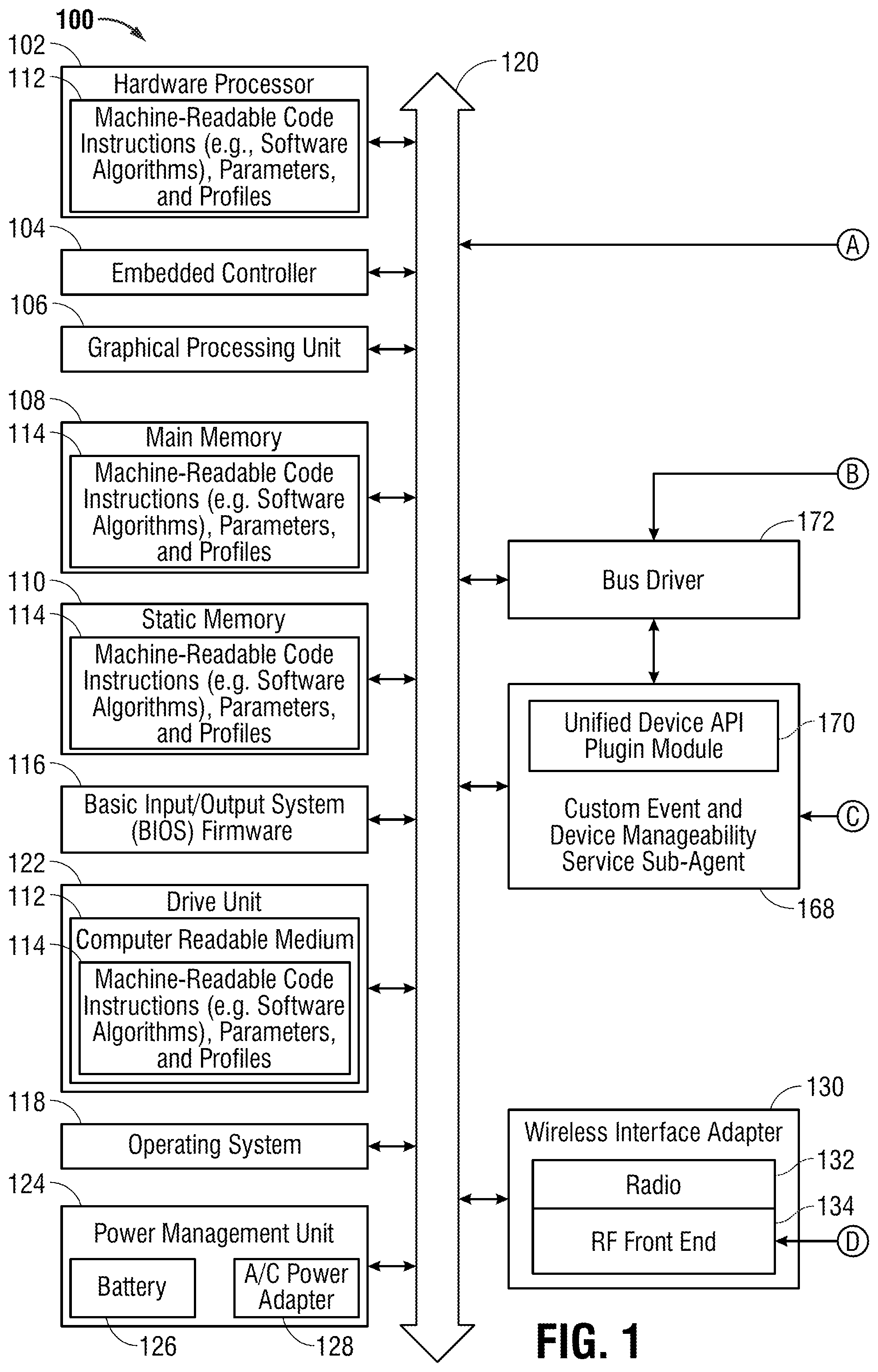 Patent US12386630 Figure 1 – System and method for registering and relaying custom events and notices from node device to node device in peripheral device workspaces managed by a remote peripheral device cloud orchestrator server