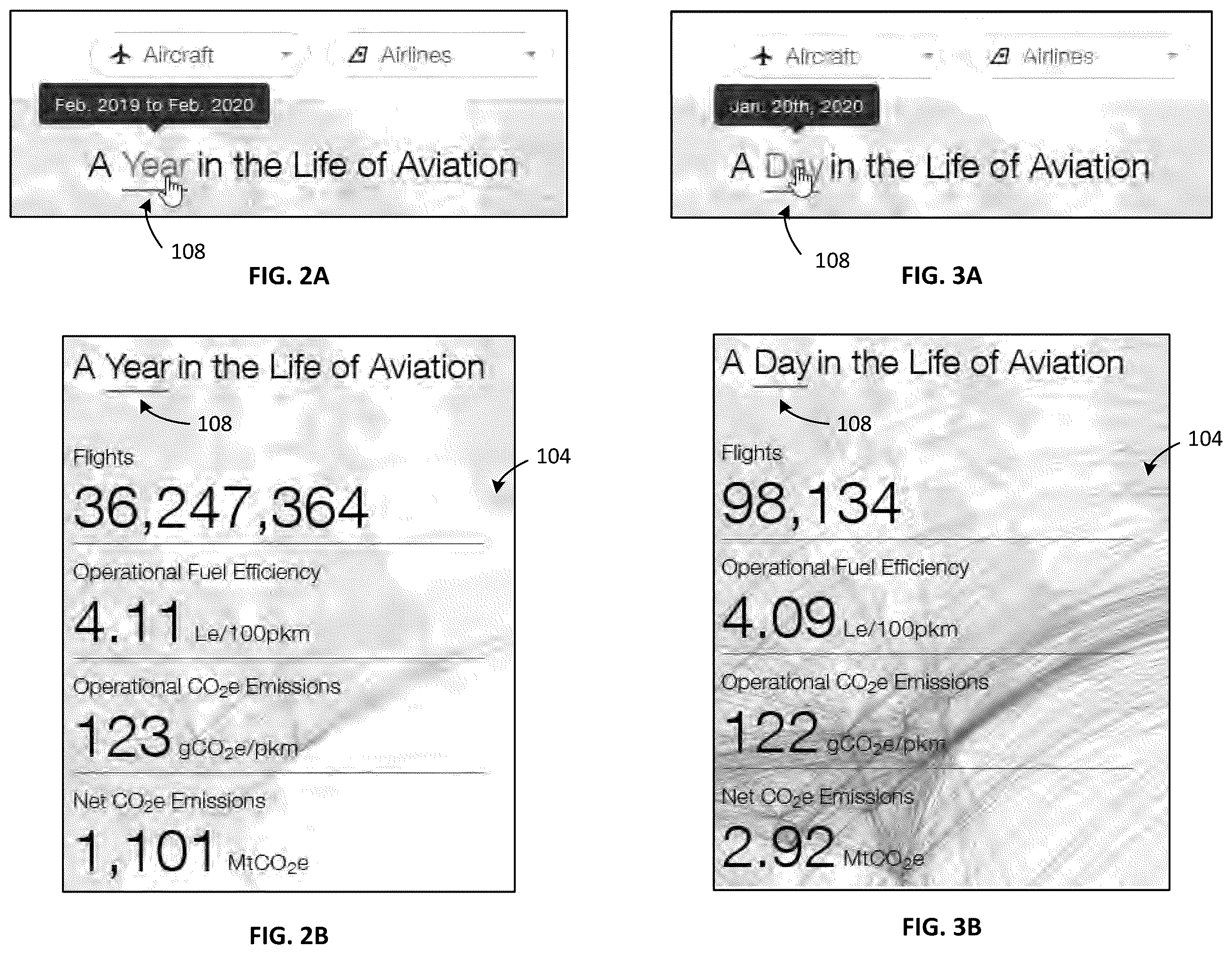 Patent US12386638 Figure 2 – System and method for dynamic display of aircraft emissions data