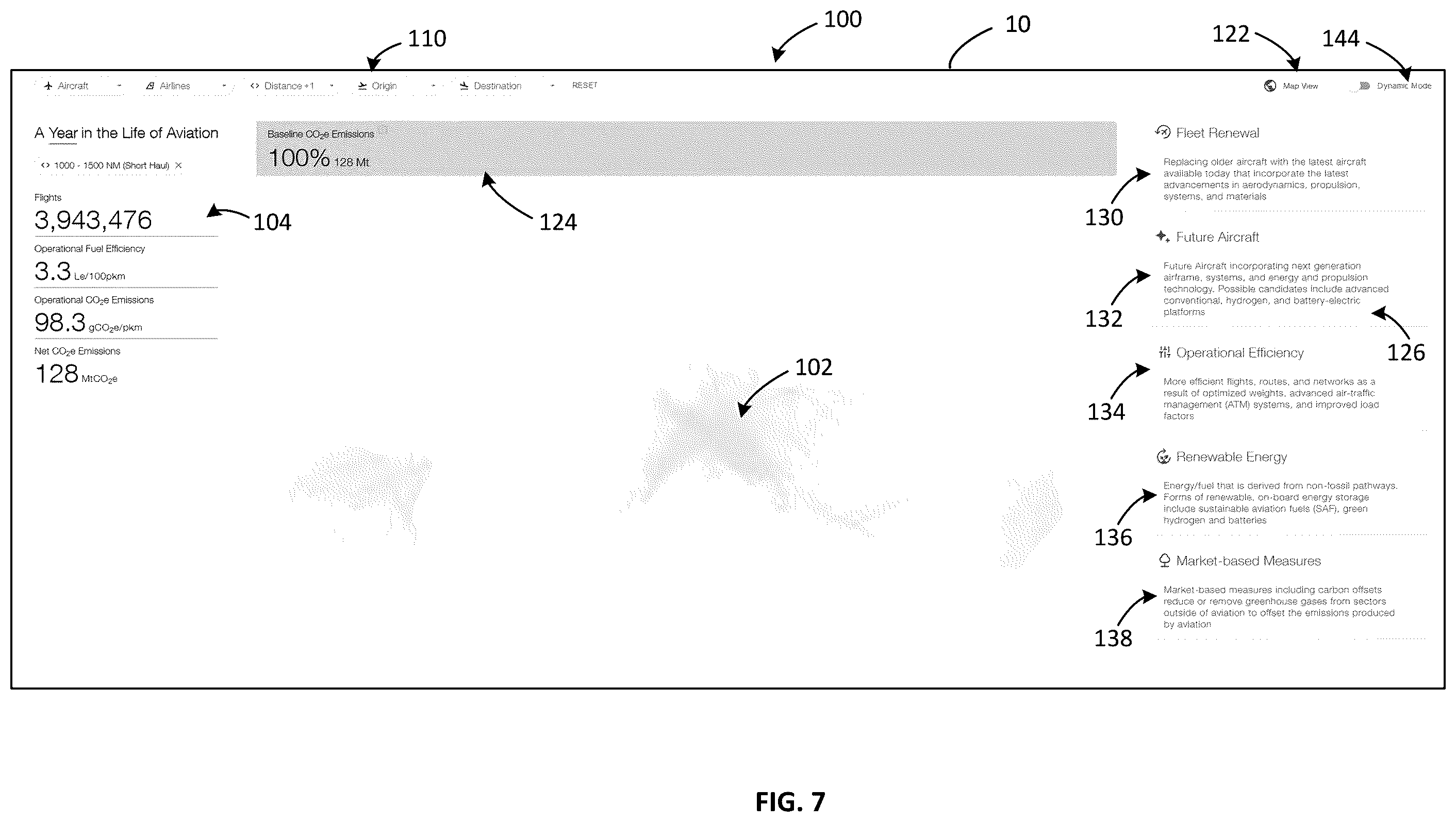 Patent US12386638 Figure 5 – System and method for dynamic display of aircraft emissions data