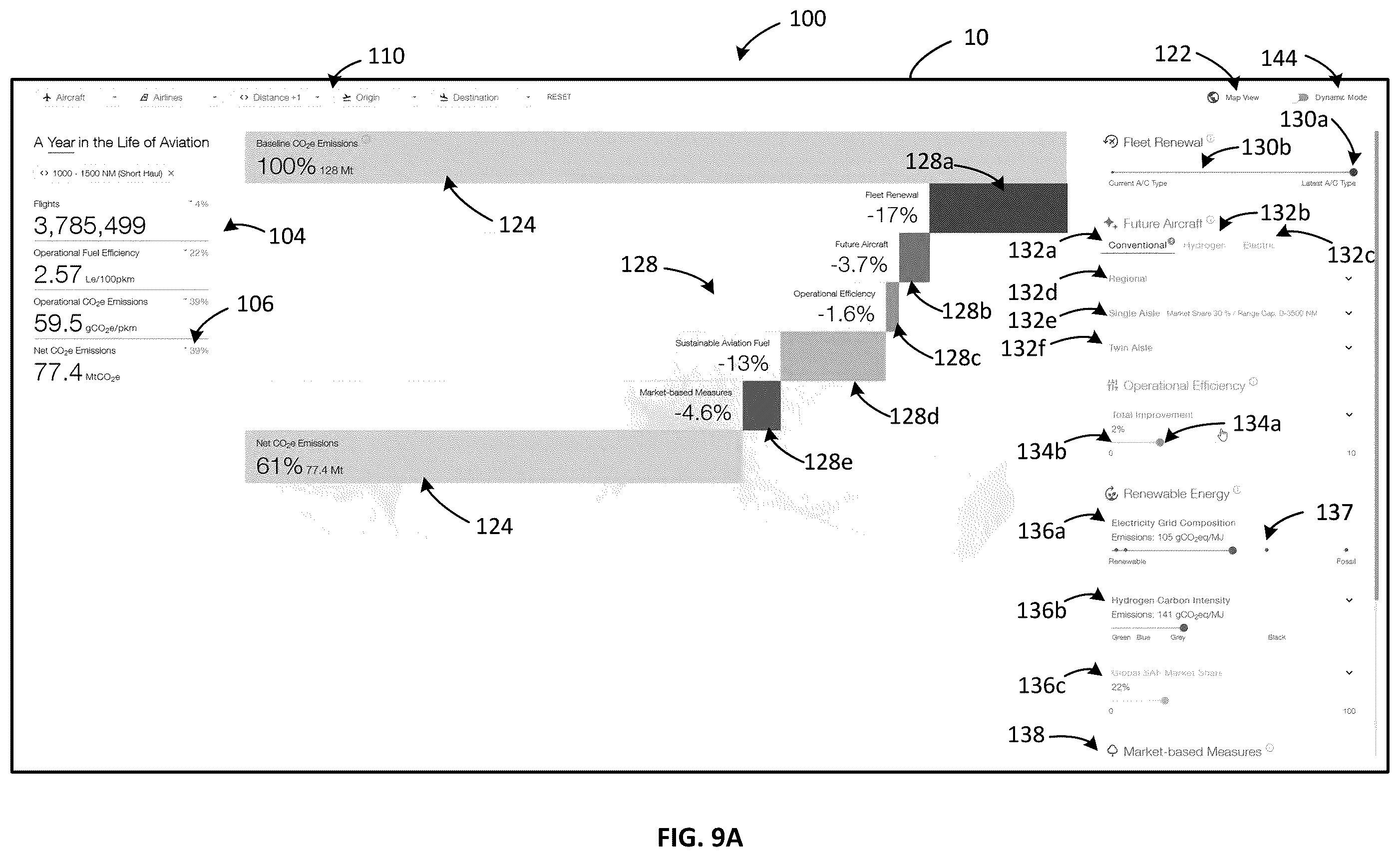 Patent US12386638 Figure 7 – System and method for dynamic display of aircraft emissions data