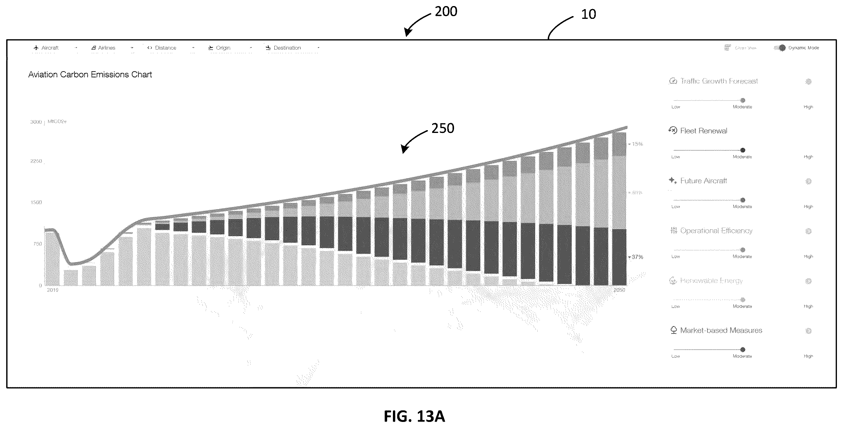 Patent US12386638 Figure 13 – System and method for dynamic display of aircraft emissions data