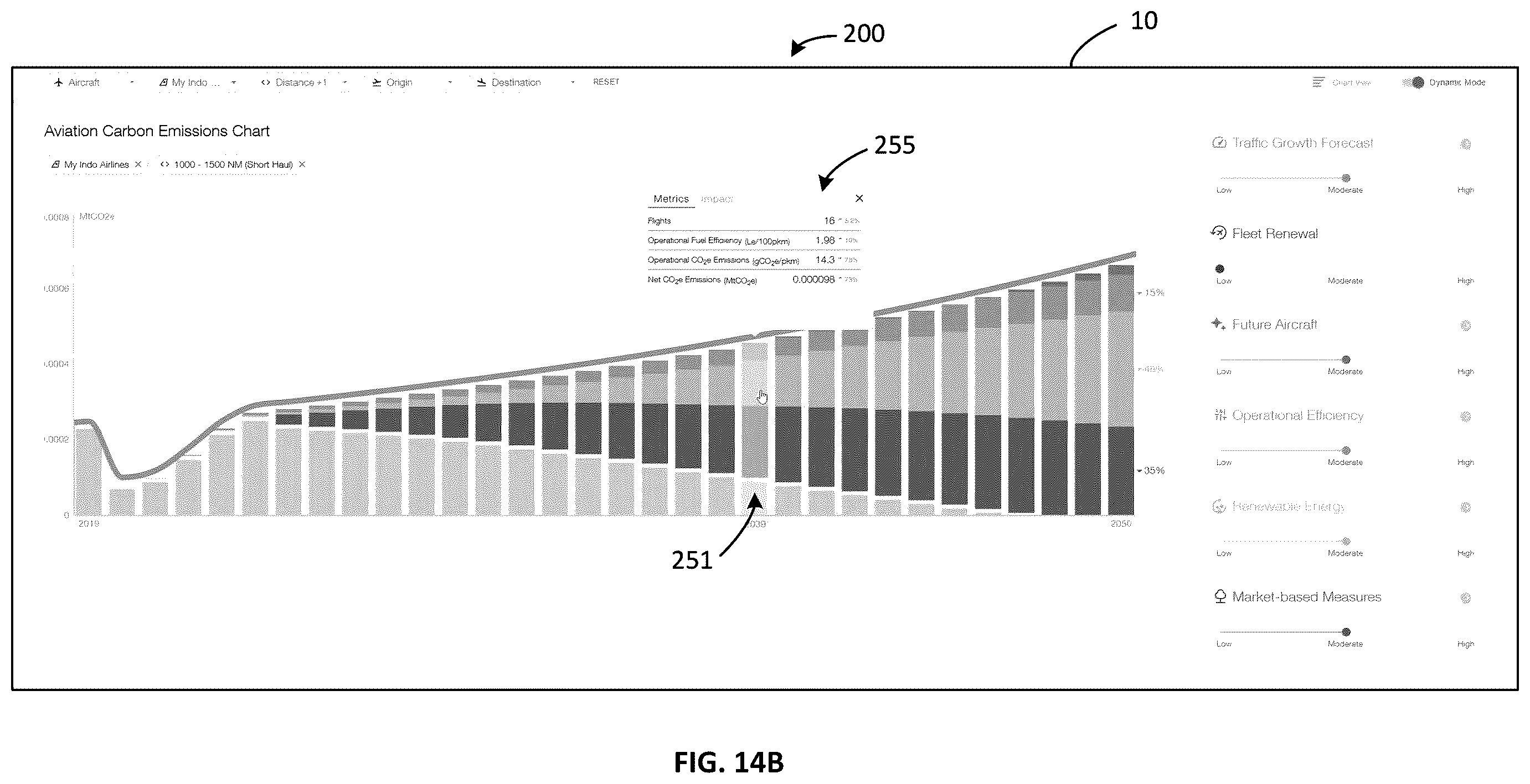 Patent US12386638 Figure 16 – System and method for dynamic display of aircraft emissions data