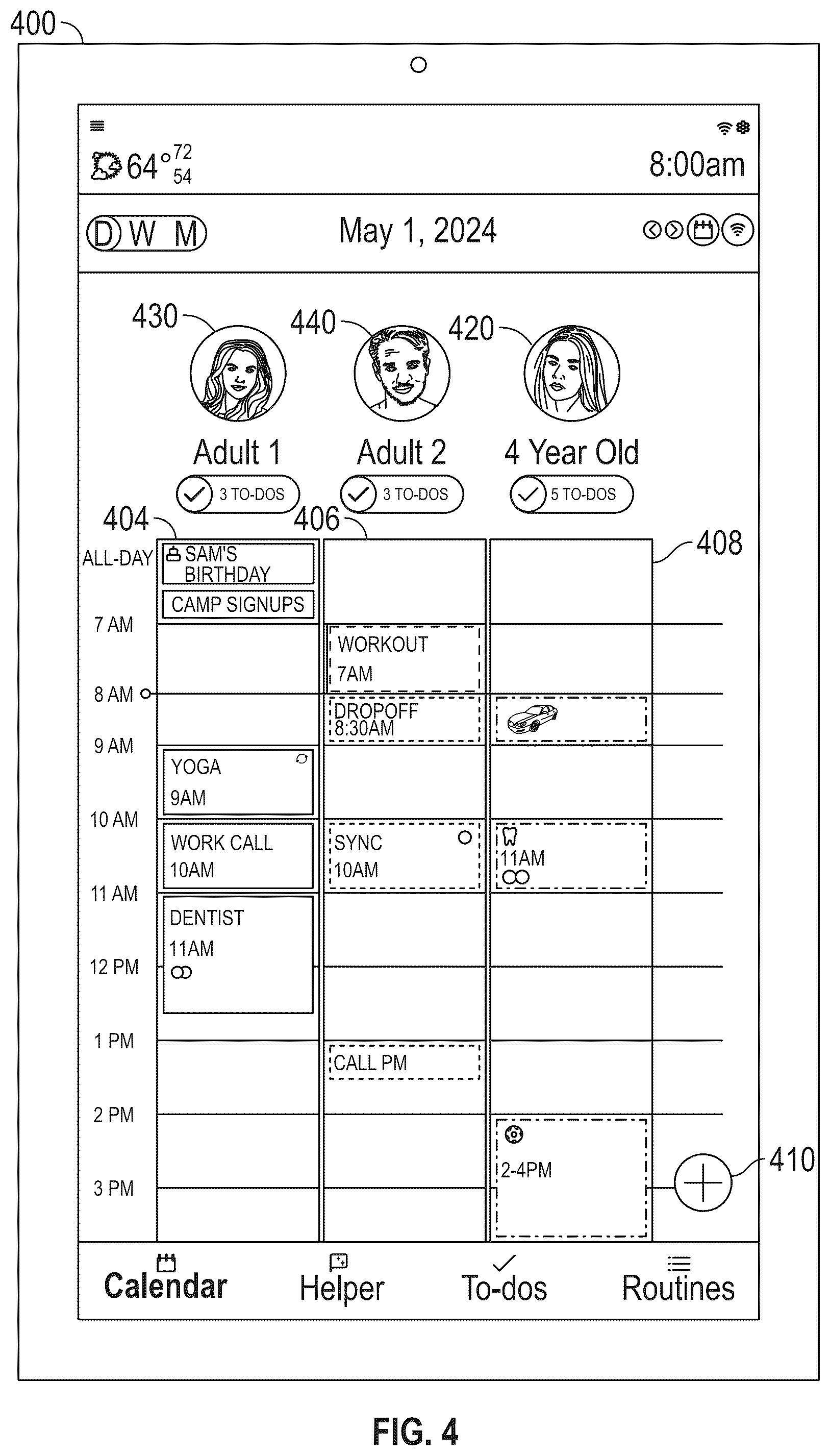 Patent US12386640 Figure 4 – Systems and methods for customizing a graphical user interface with user-associated display settings