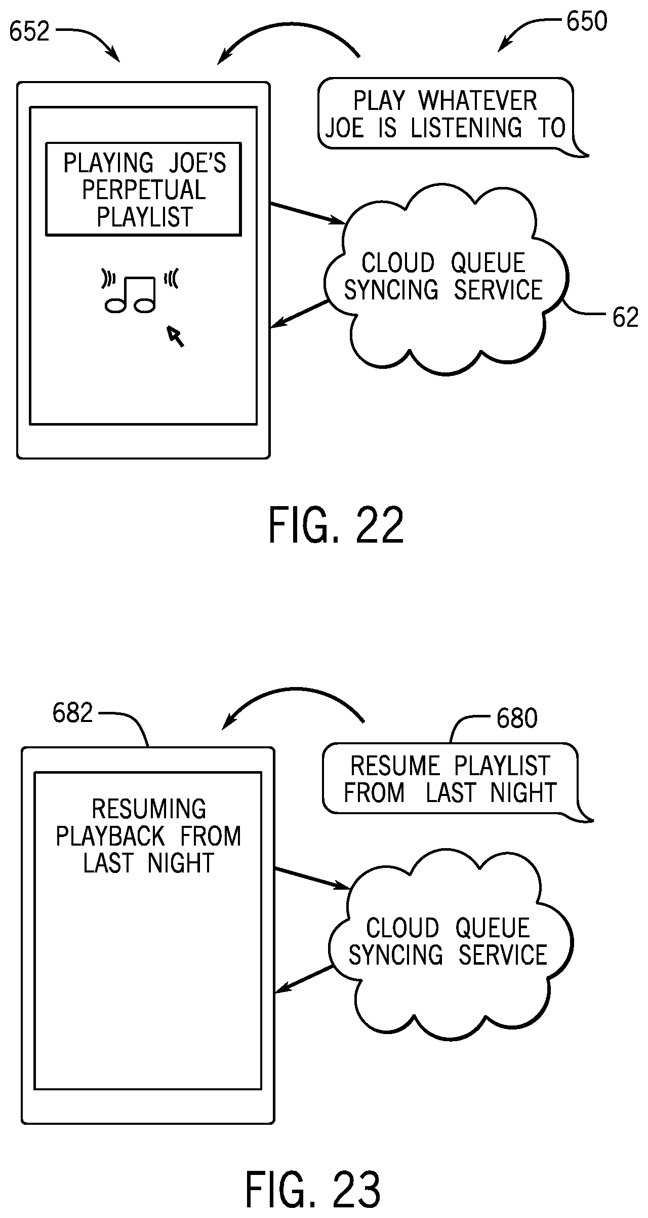 Patent US12386881 Figure 19 – Synchronized shared playlists