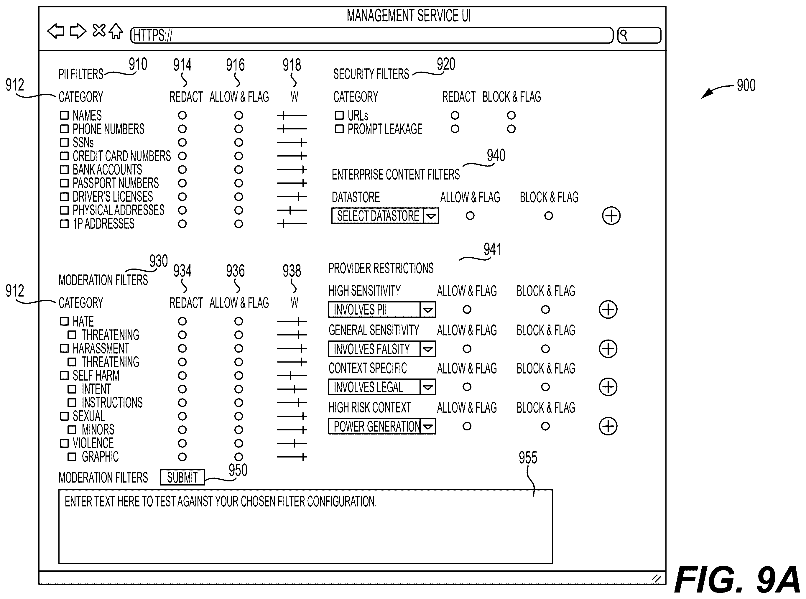 Patent US12386924 Figure 9 – Deriving input restrictions for artificial intelligence agents