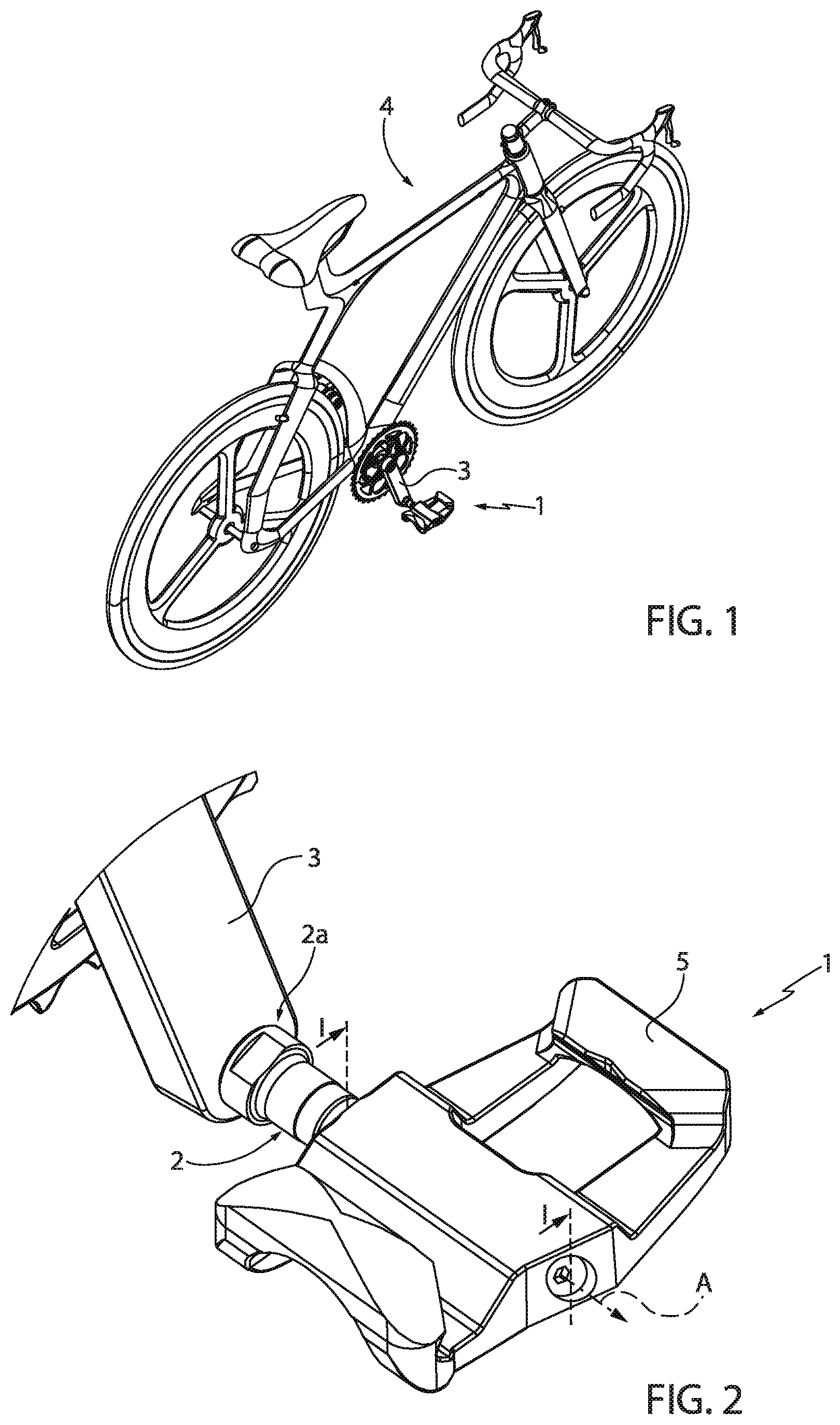 Patent US12395041 Figure 1 – Pedal for bicycles with integrated generator