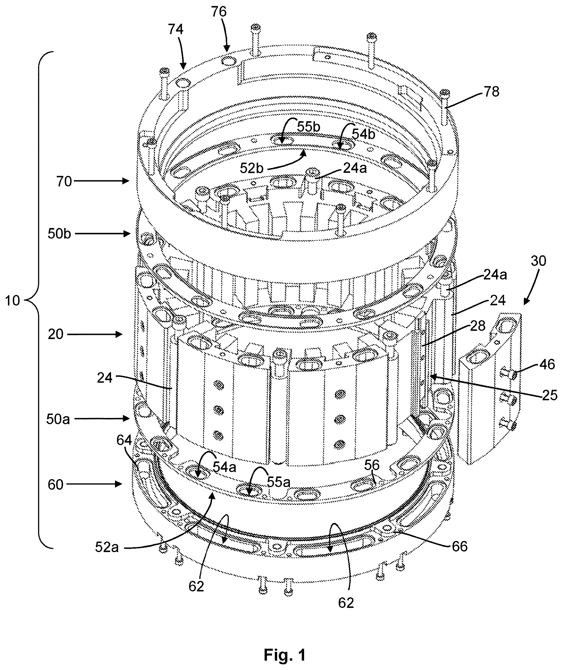 Patent US12395042 — Cooling cage assembly for a rotary electric motor — Figure 1