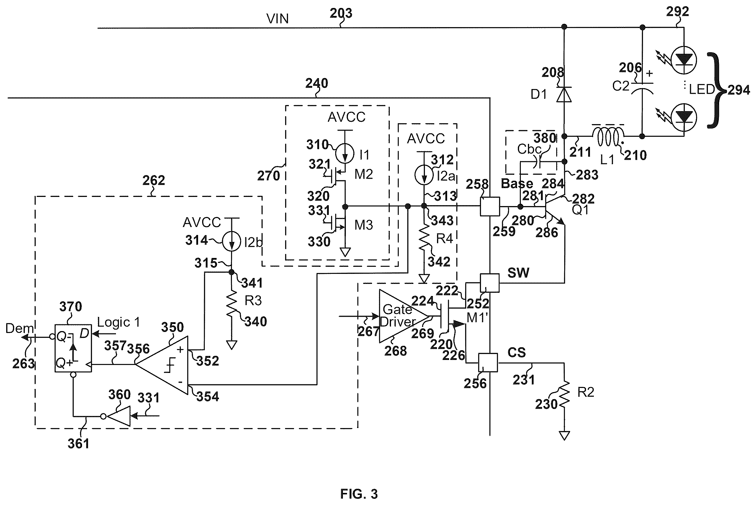 Patent US12395061 Figure 3 – Controllers configured to detect demagnetization with external bipolar transistors and internal MOS transistors and methods thereof