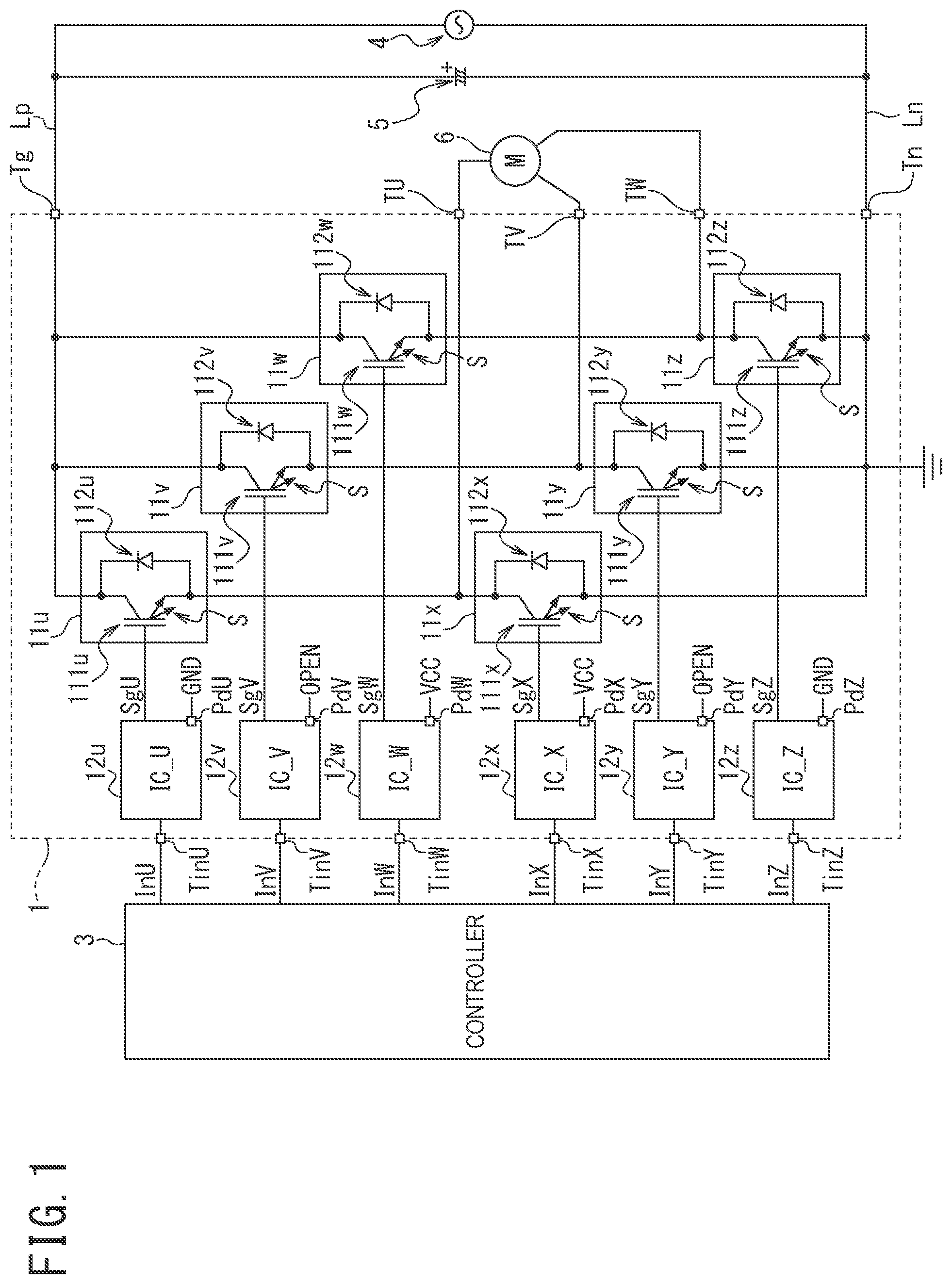 Patent US12395064 Figure 1 – Semiconductor module