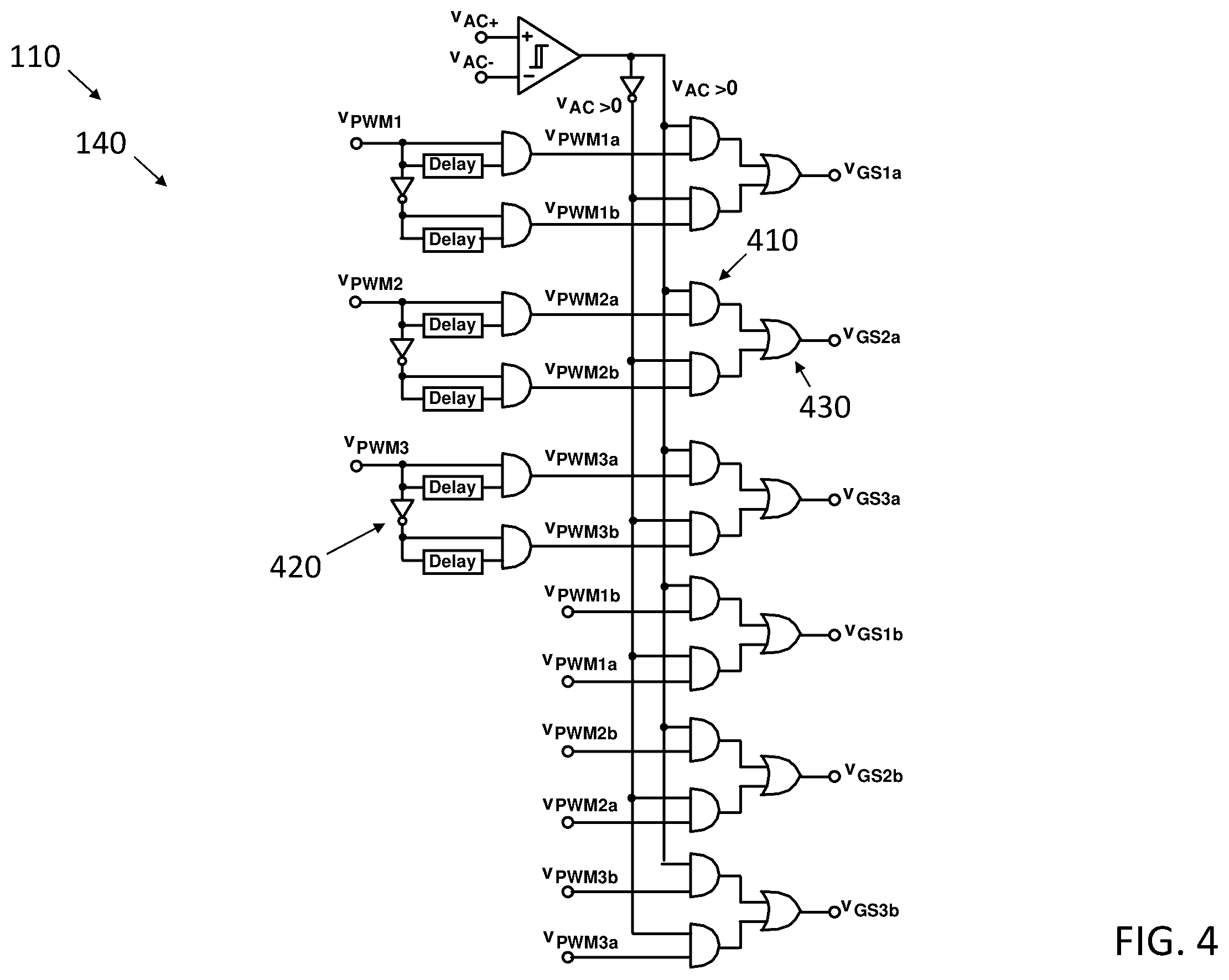 Patent US12395072 Figure 4 – Flying capacitor multi-level power factor correction converter of power supply with active balancing of voltage of flying capacitors