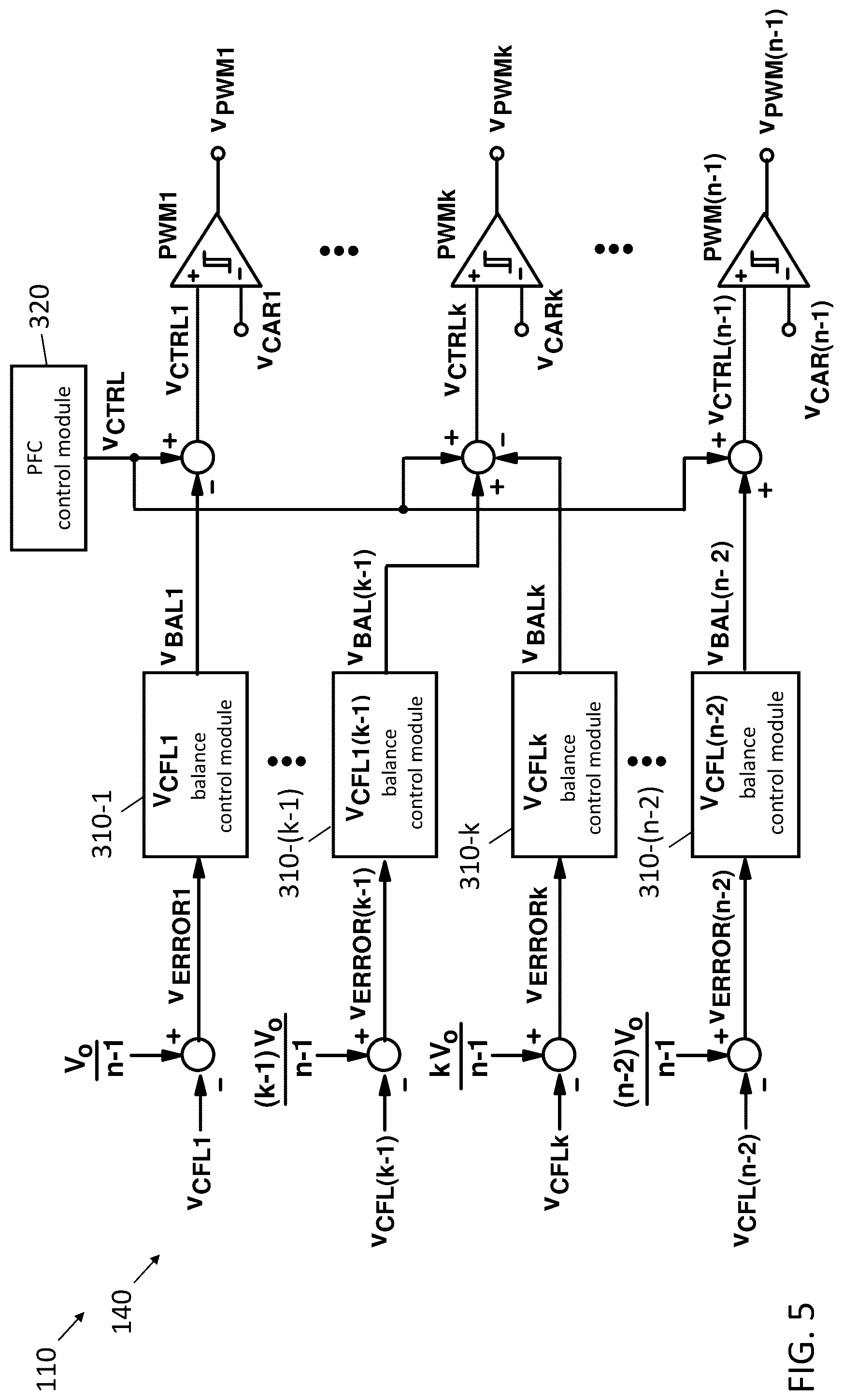Patent US12395072 Figure 5 – Flying capacitor multi-level power factor correction converter of power supply with active balancing of voltage of flying capacitors