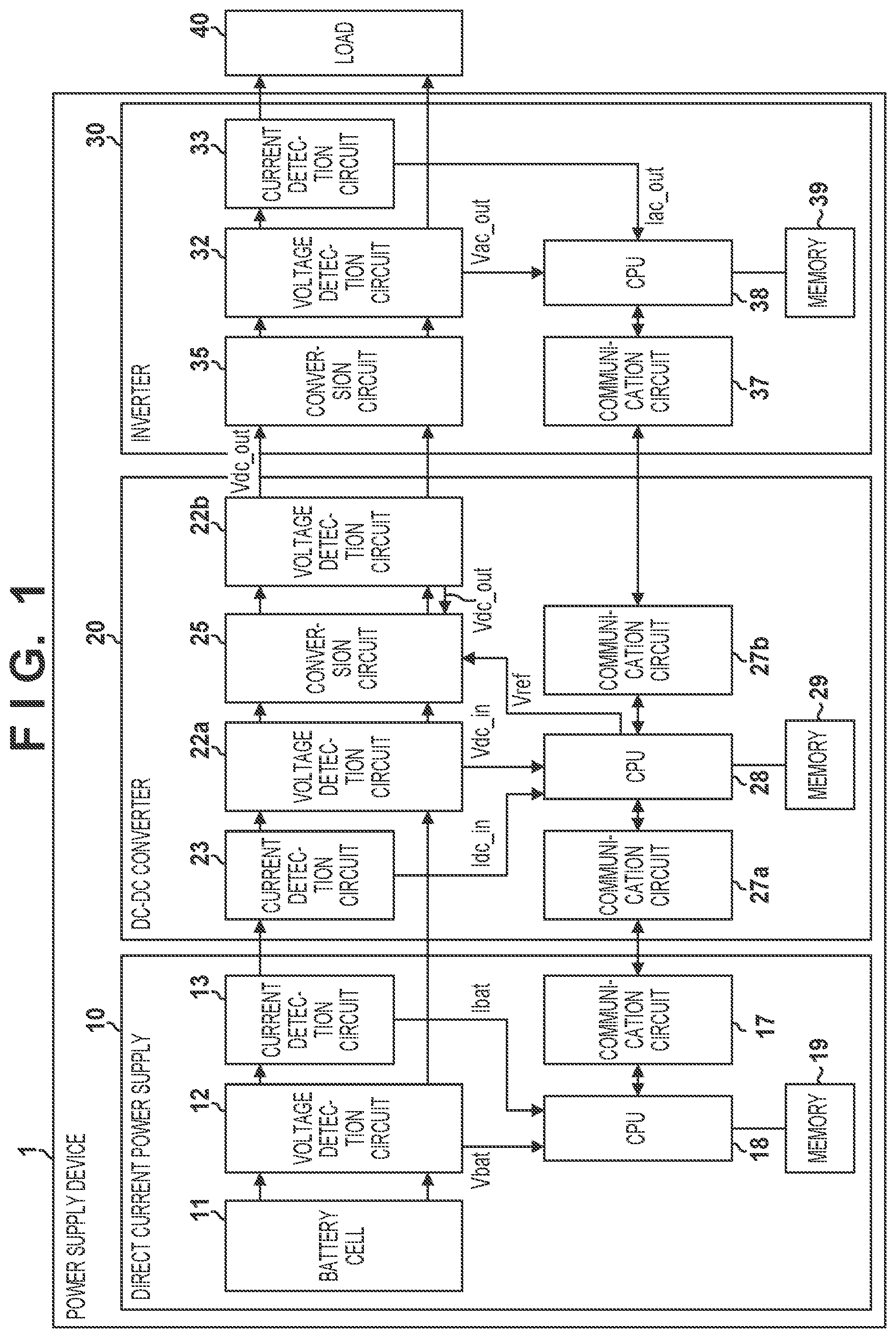 Patent US12395079 Figure 1 – Power supply device for controlling voltage
