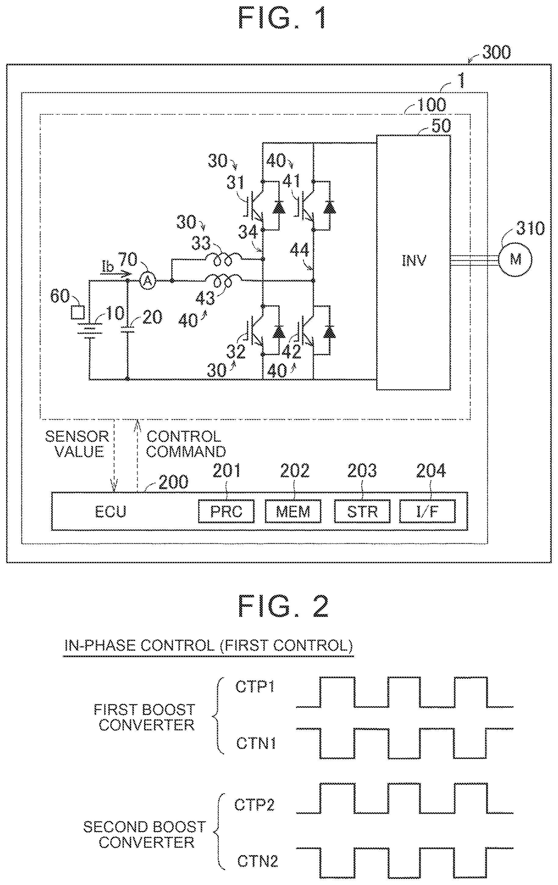 Patent US12395083 Figure 1 – Boost converter control device and control method of boost converter control device