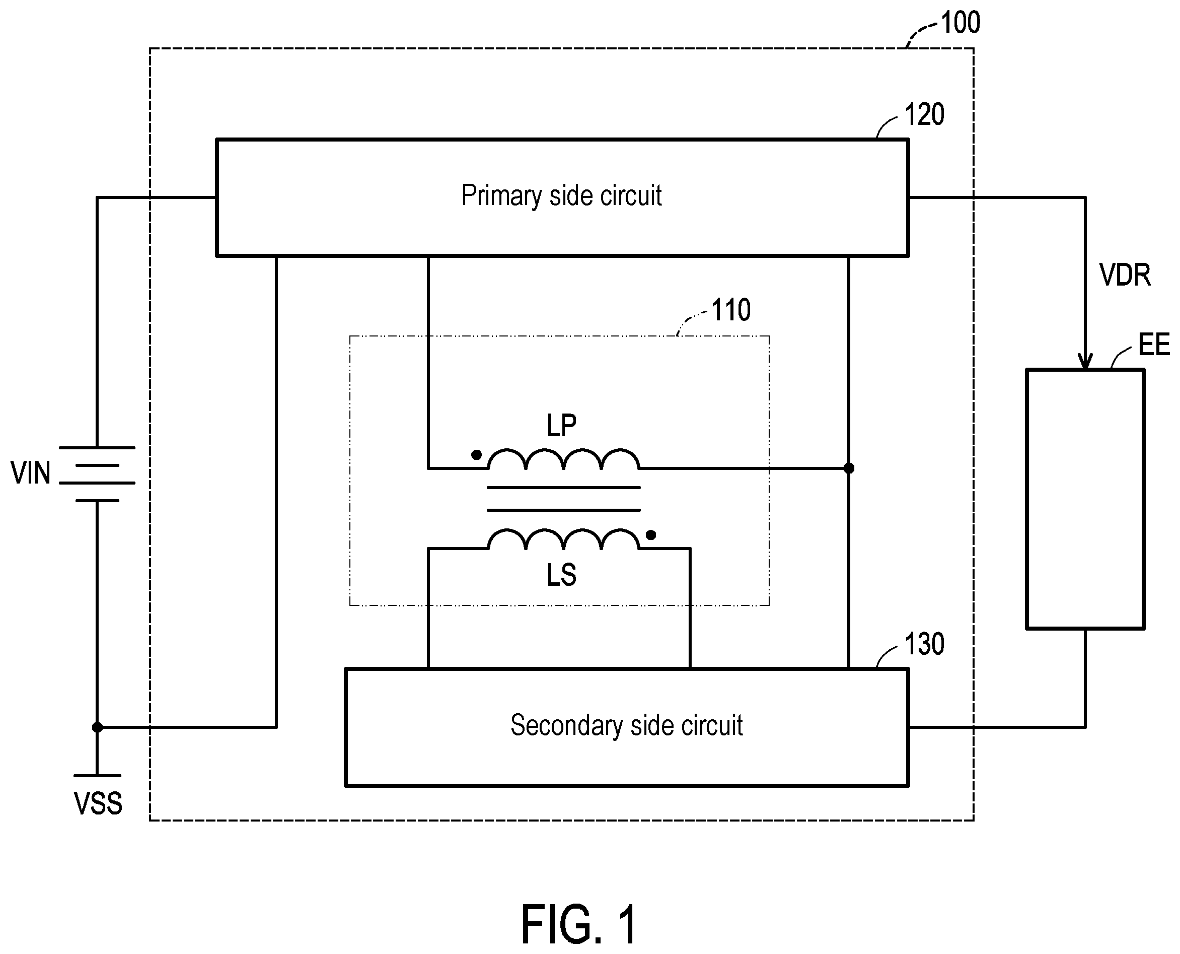 Patent US12395086 Figure 1 – Driving circuit for driving electronic element