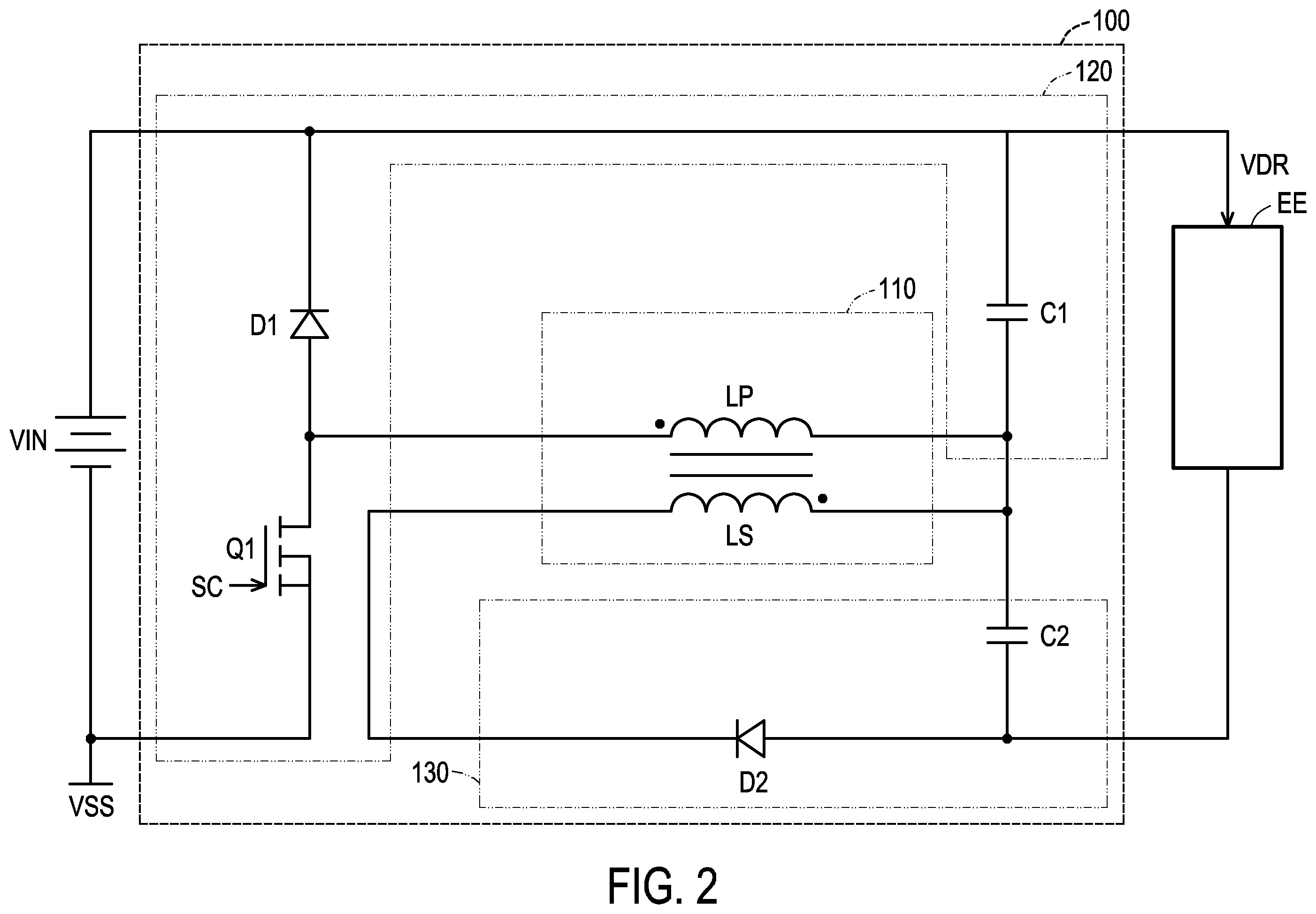 Patent US12395086 Figure 2 – Driving circuit for driving electronic element