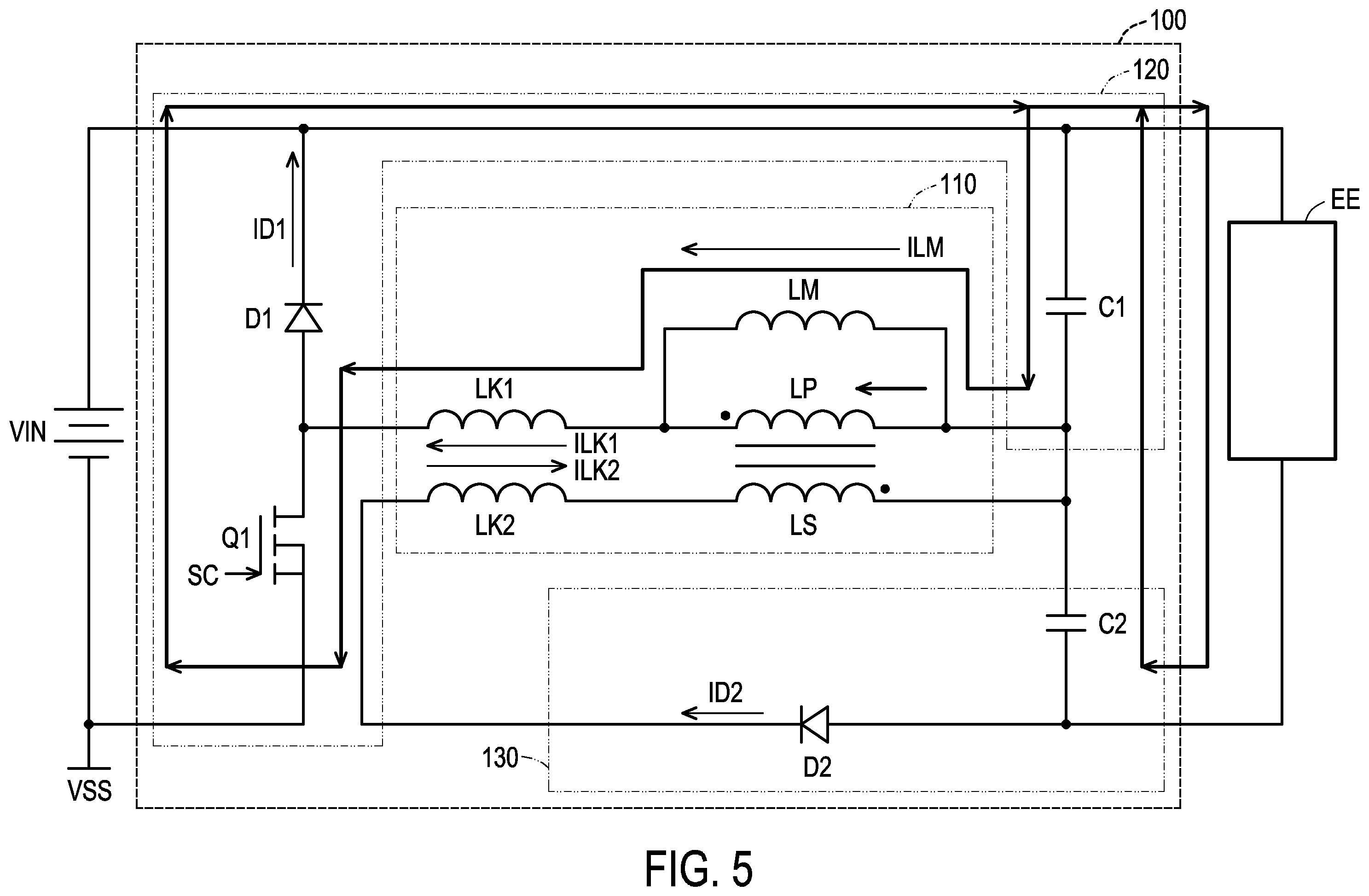 Patent US12395086 Figure 5 – Driving circuit for driving electronic element