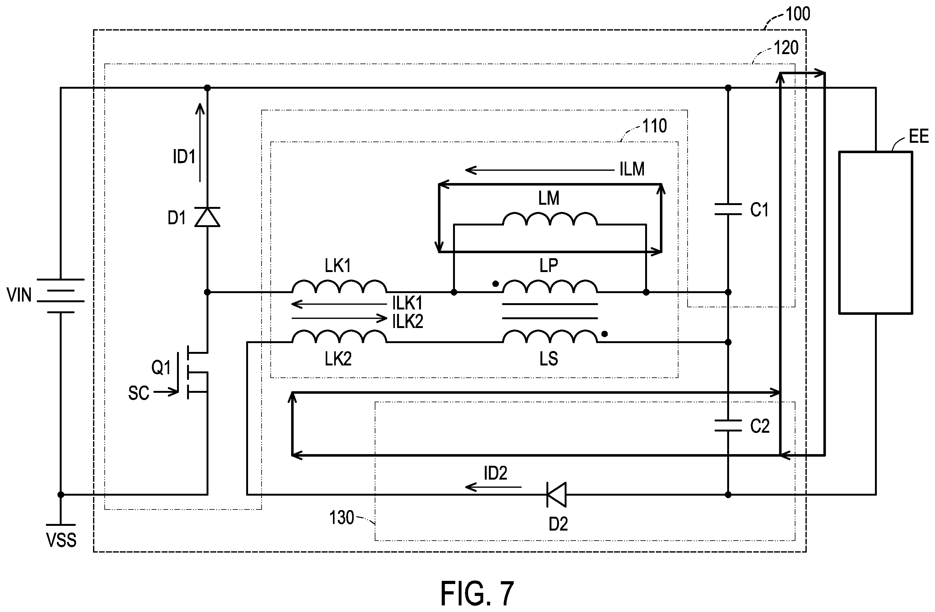 Patent US12395086 Figure 7 – Driving circuit for driving electronic element