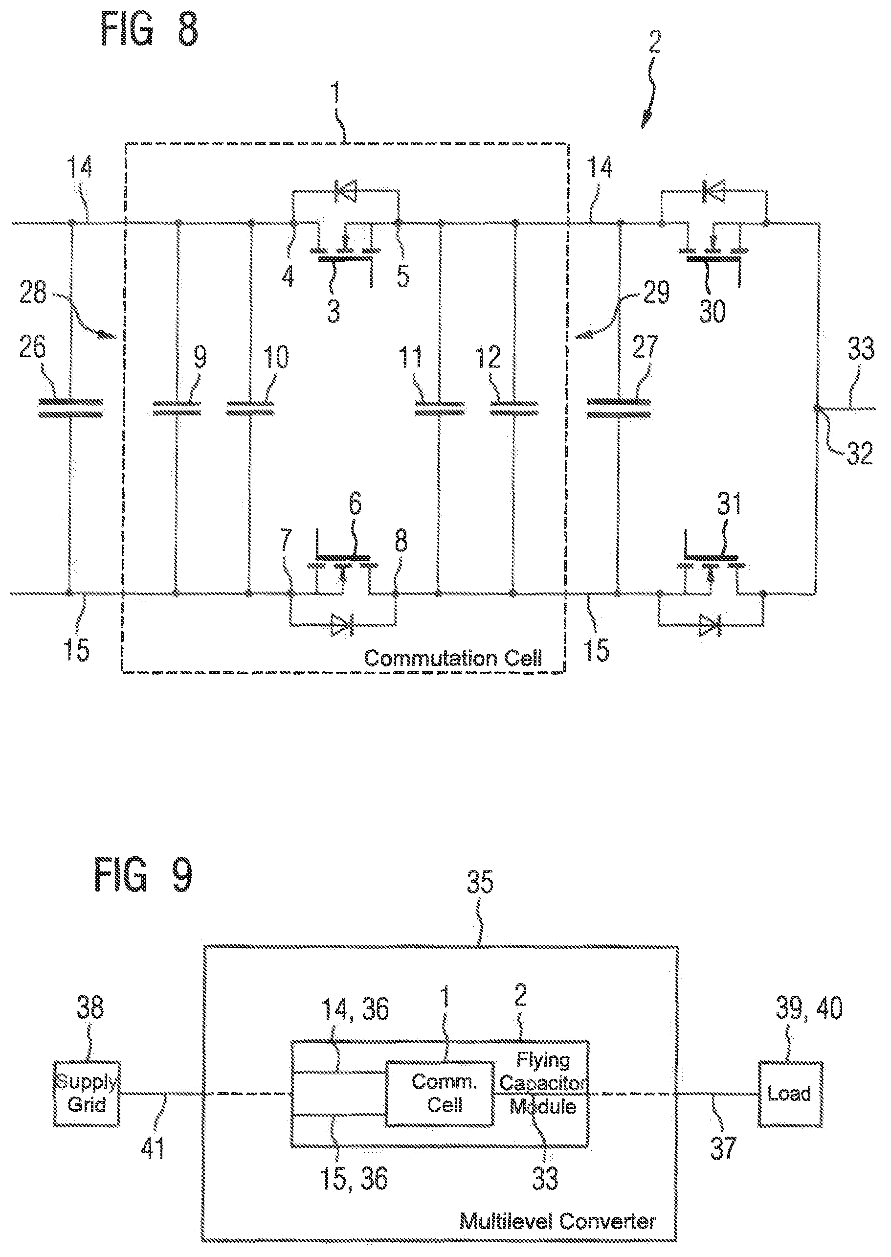 Patent US12395095 Figure 5 – Commutation cell, flying capacitor module and multilevel converter