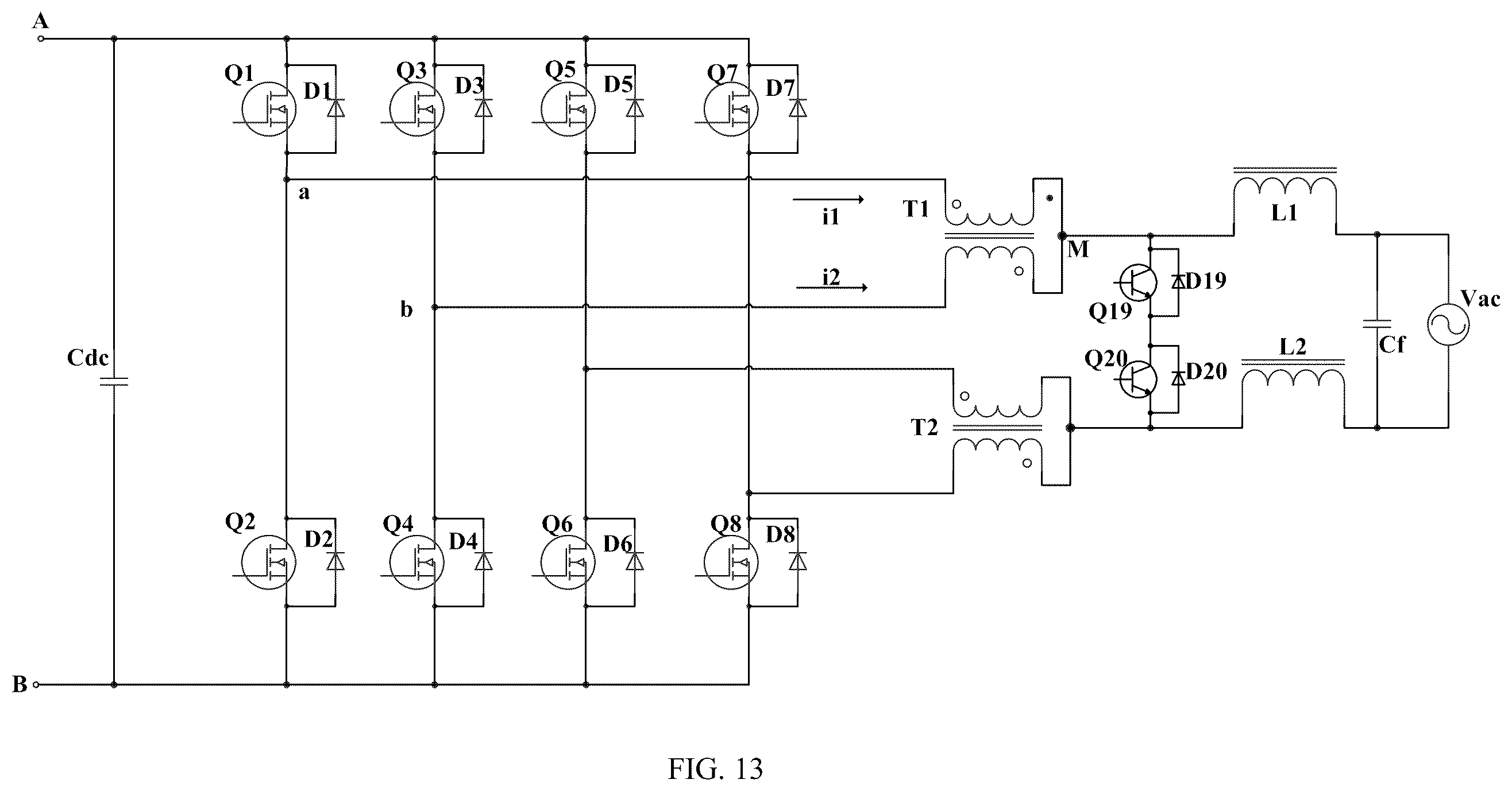 Patent US12395098 Figure 11 – Bidirectional inverter circuit and bidirectional inverter