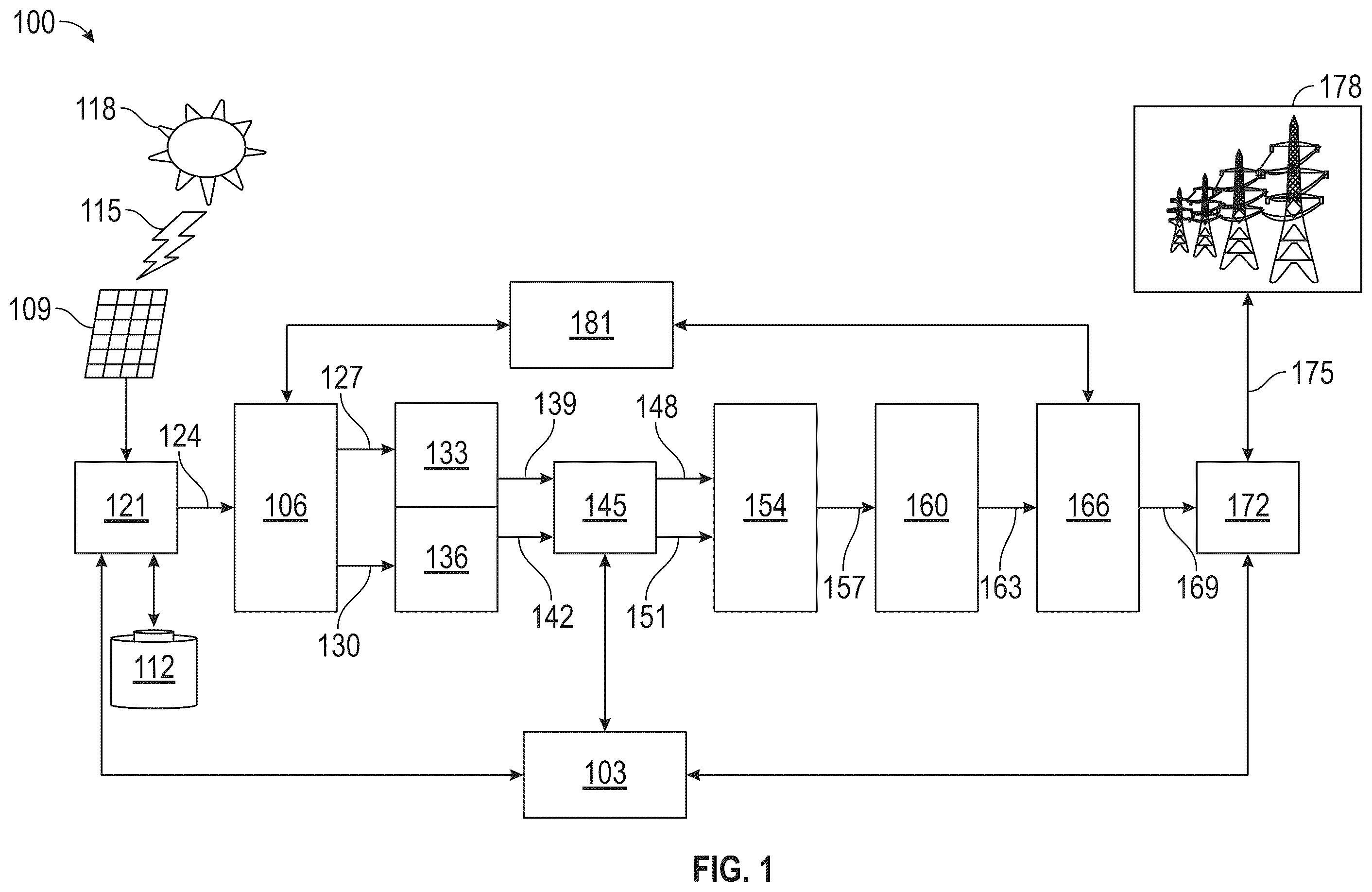 Patent US12395113 Figure 1 – Hydro-electrolysis thermal electricity generation system and method