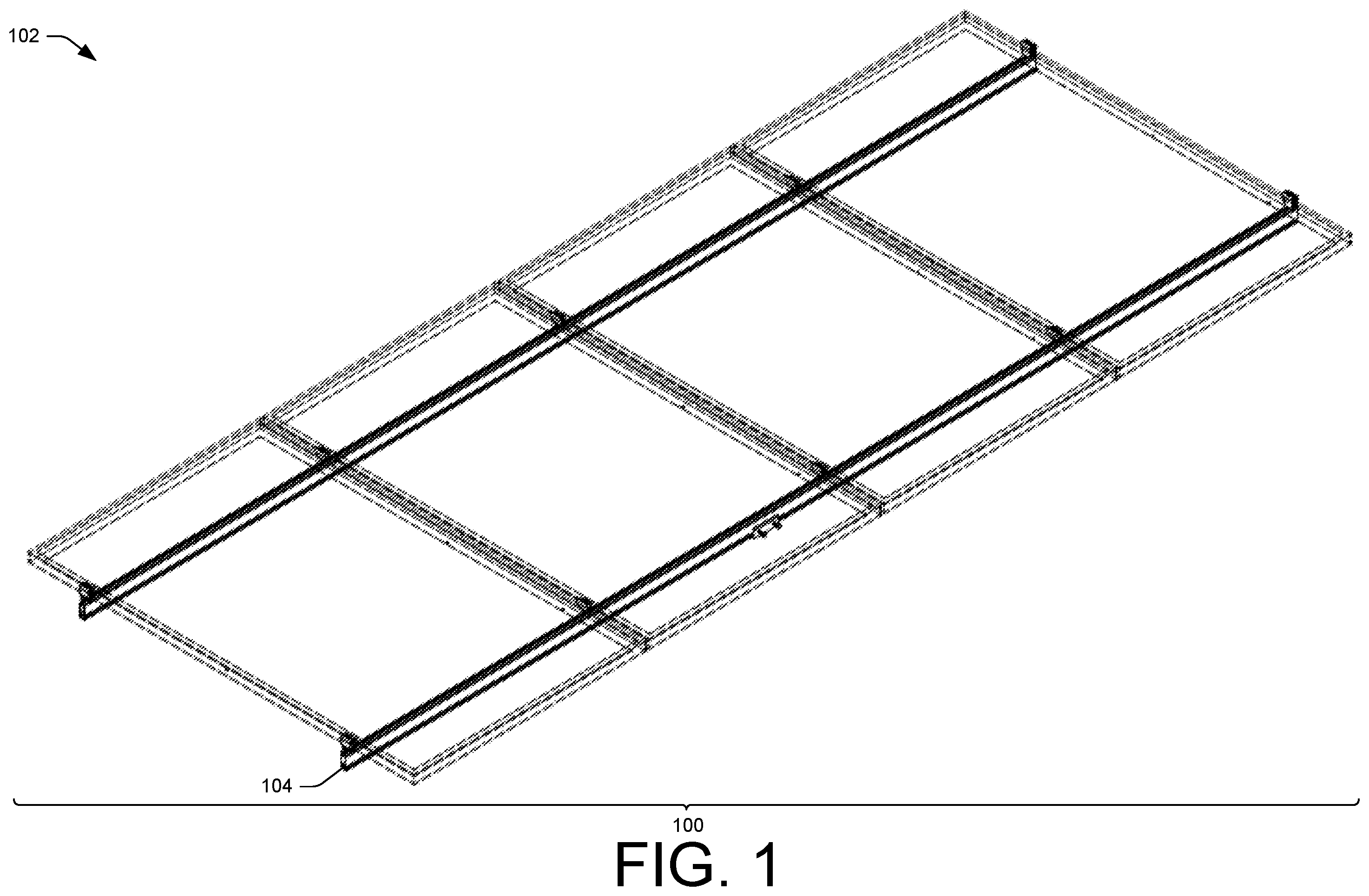 Patent US12395119 Figure 1 – Clamp apparatuses and components thereof for mounting solar panel modules