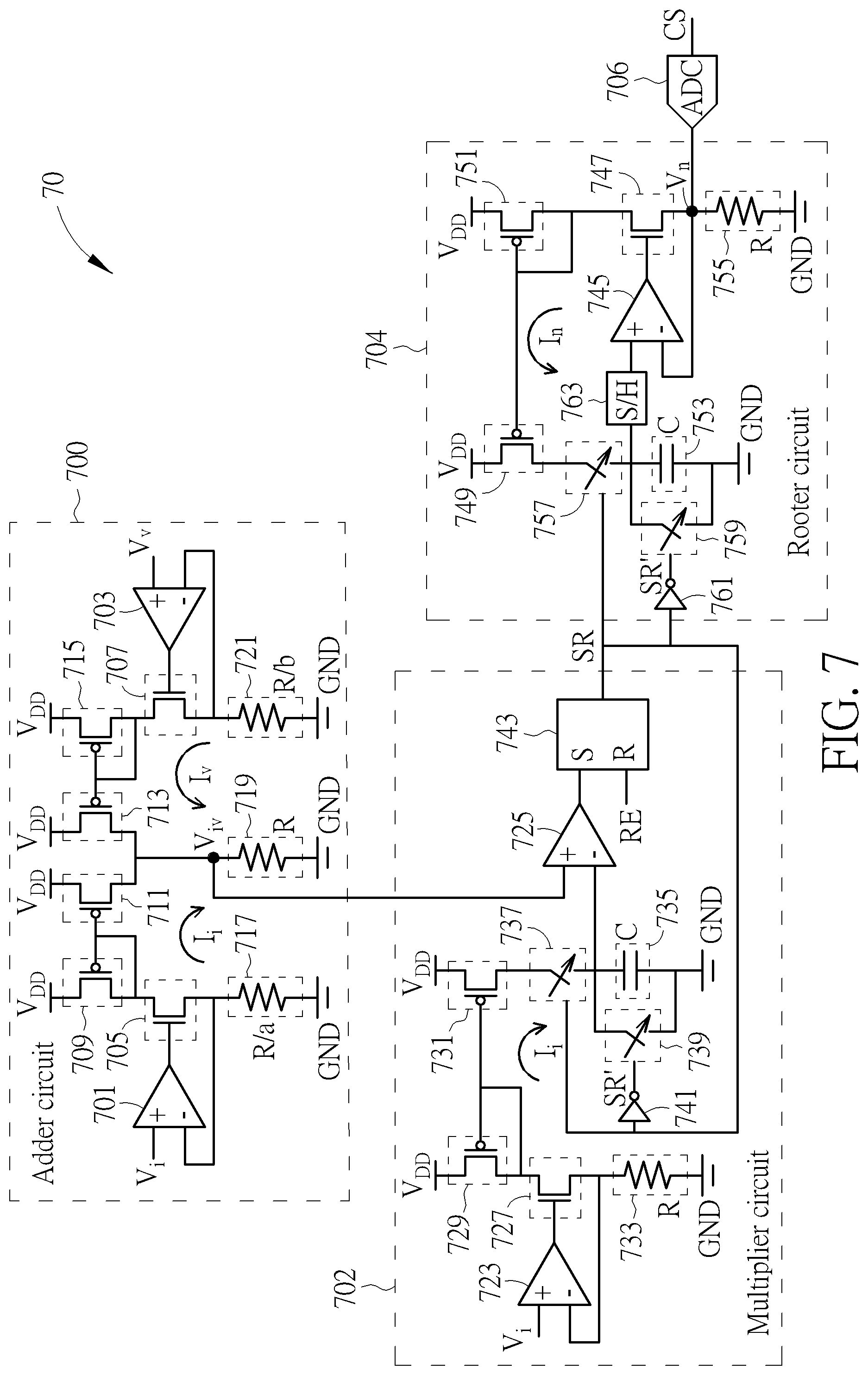 Patent US12395127 Figure 7 – Audio amplifier with feedback control