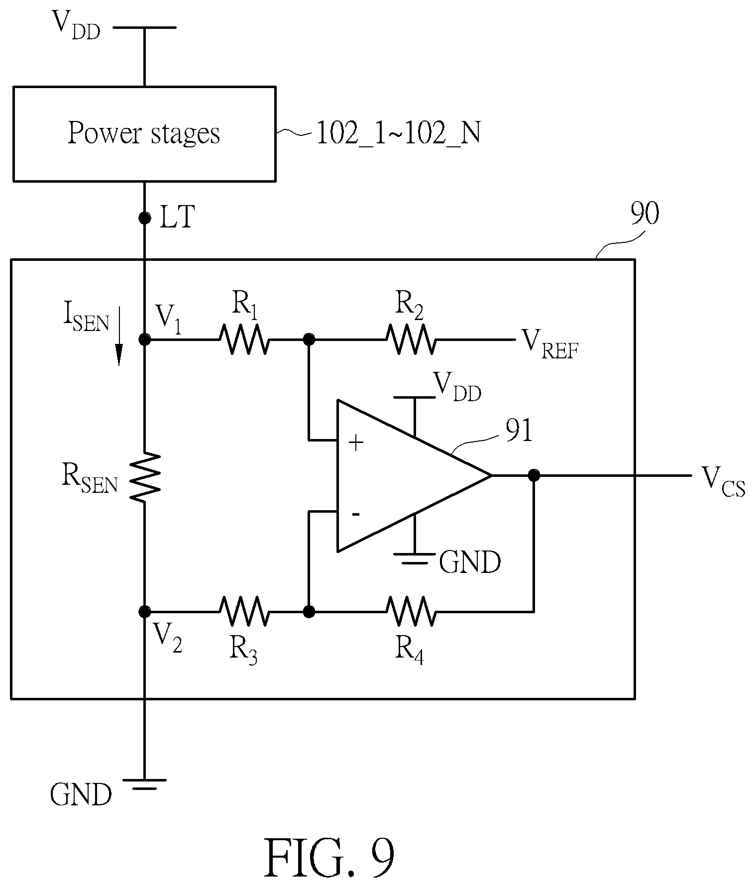 Patent US12395127 Figure 9 – Audio amplifier with feedback control