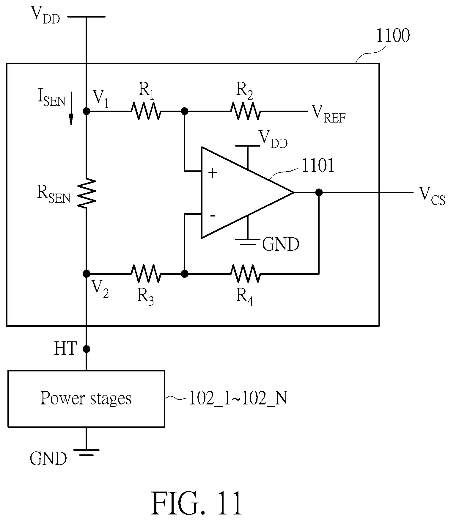 Patent US12395127 Figure 11 – Audio amplifier with feedback control