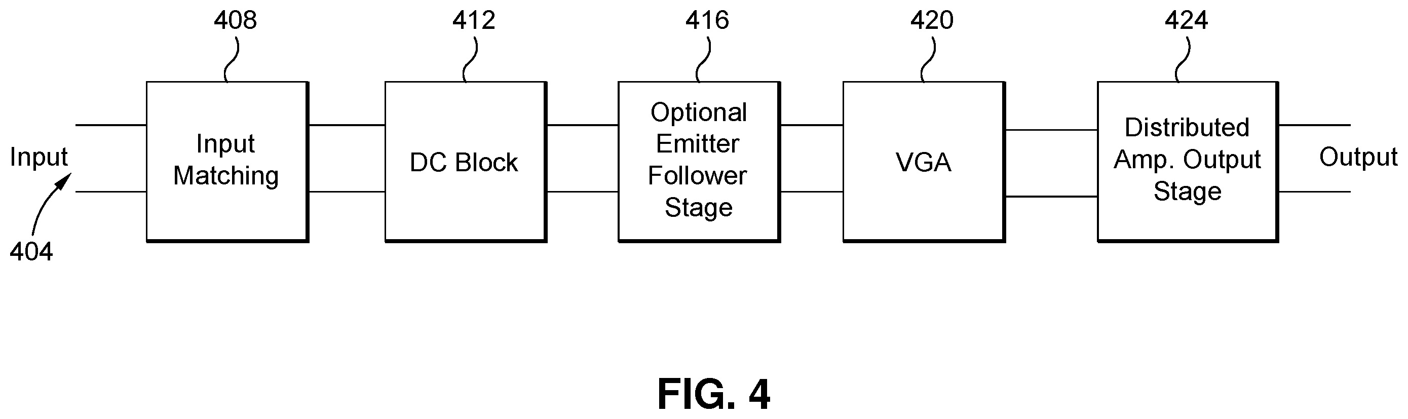 Patent US12395130 Figure 5 – Variable gain optical modulator with open collector driver amplifier and method of operation