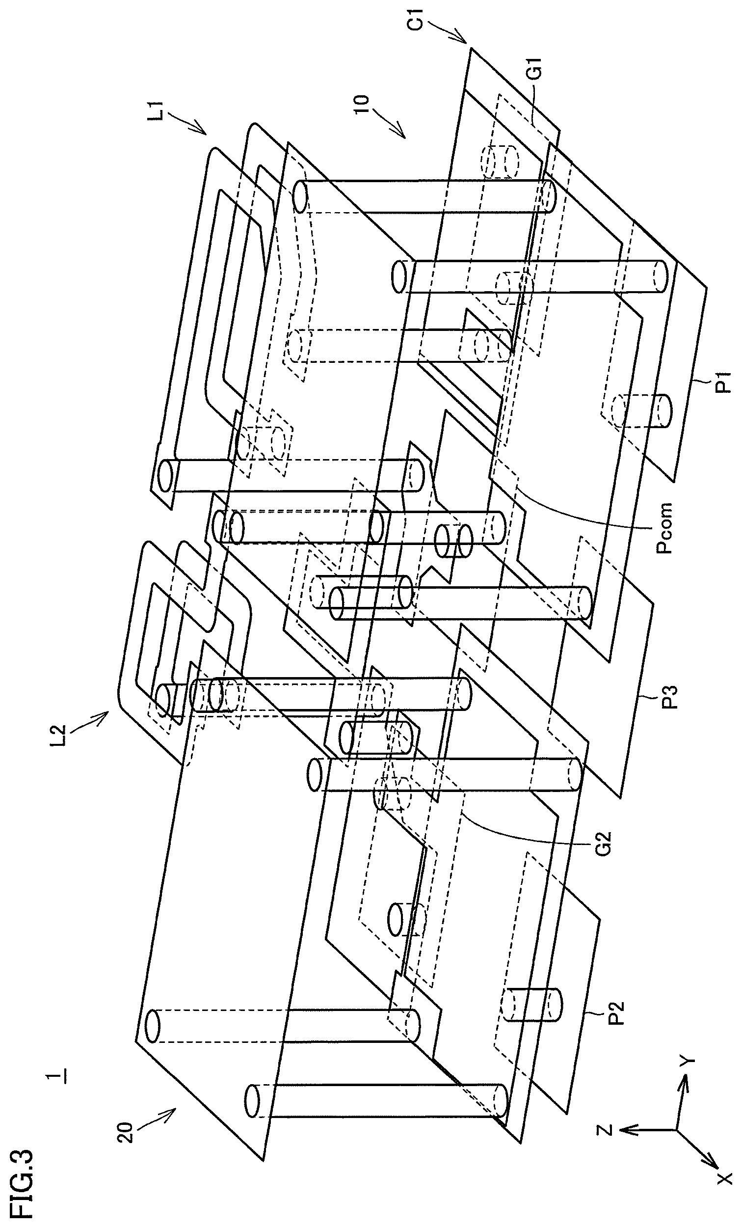 Patent US12395142 Figure 3 – Resonant device, filter, and module