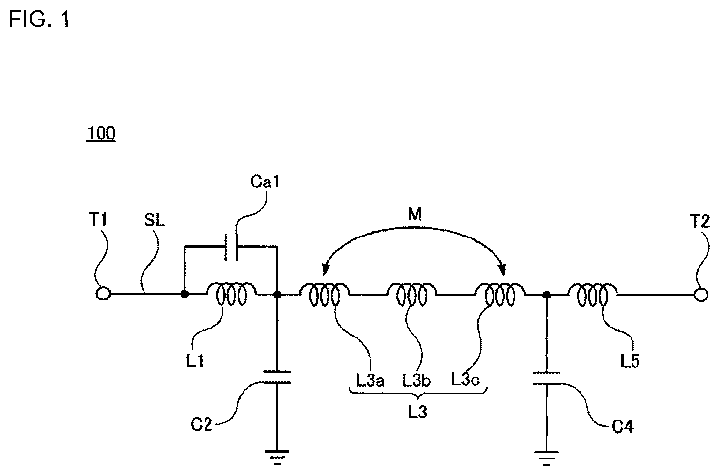 Patent US12395143 Figure 1 – Low pass filter, multilayer-type low pass filter, and method of adjusting filter characteristic