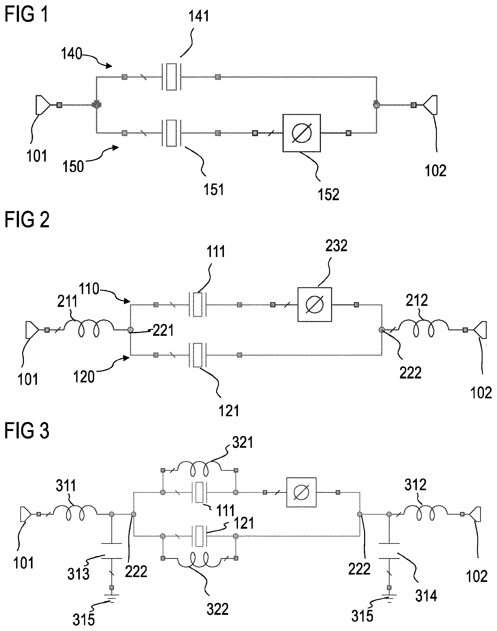 Patent US12395153 Figure 1 – Split-type, half-lattice micro-acoustic filter using a phase shifter and having broad bandwidth