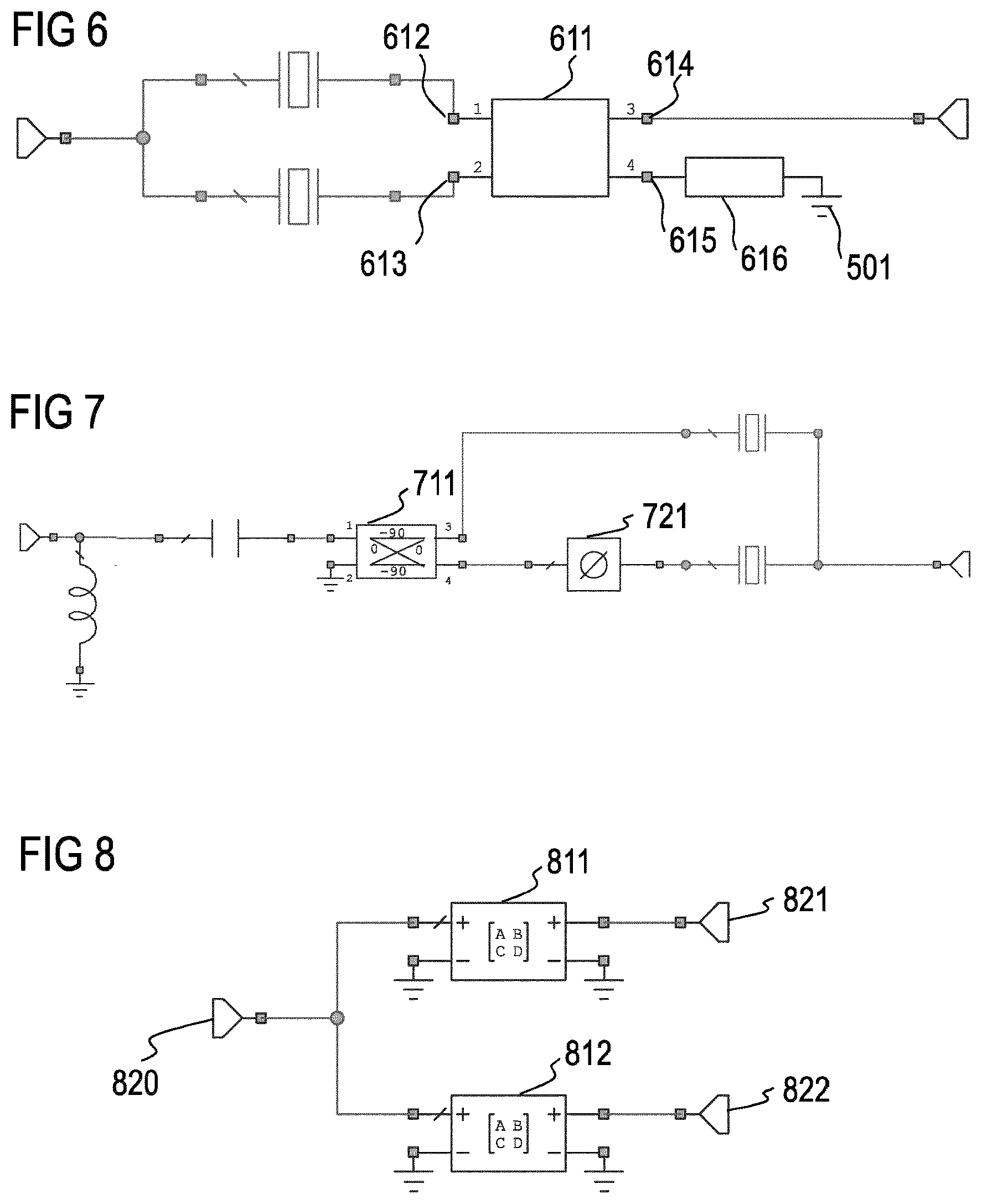 Patent US12395153 Figure 4 – Split-type, half-lattice micro-acoustic filter using a phase shifter and having broad bandwidth