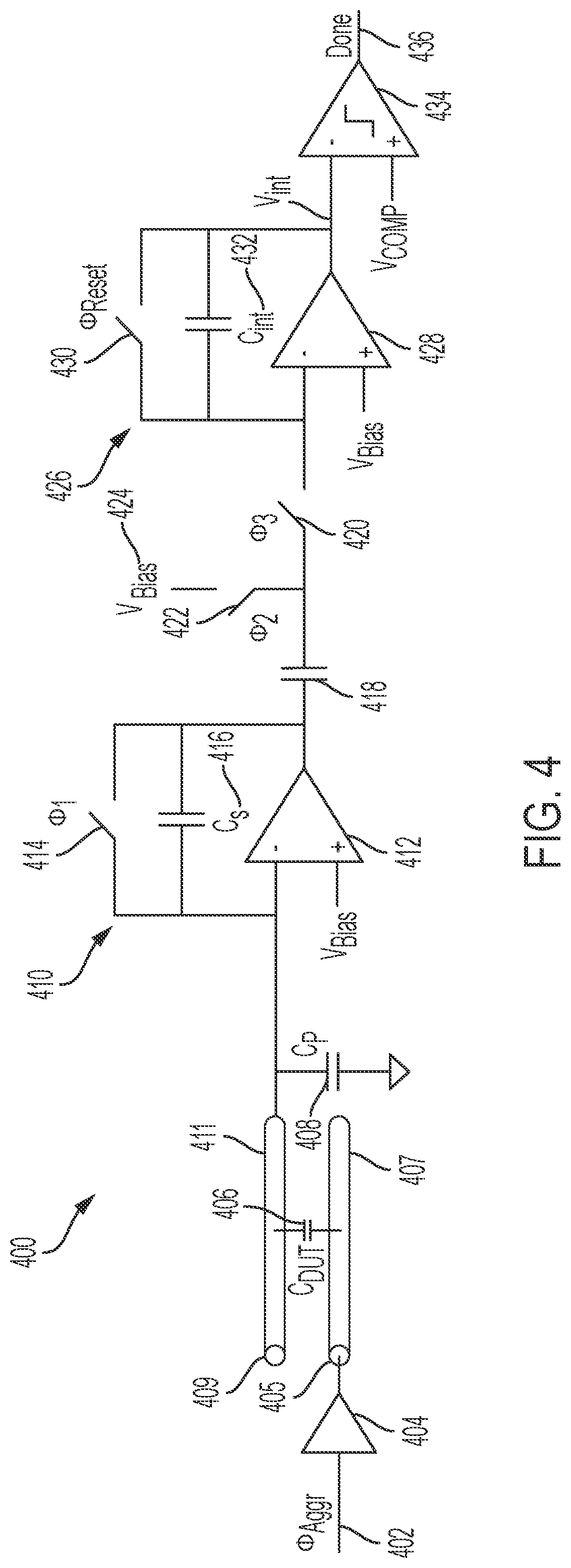 Patent US12395206 Figure 4 – Parasitic tolerant charge-based coupling measurement