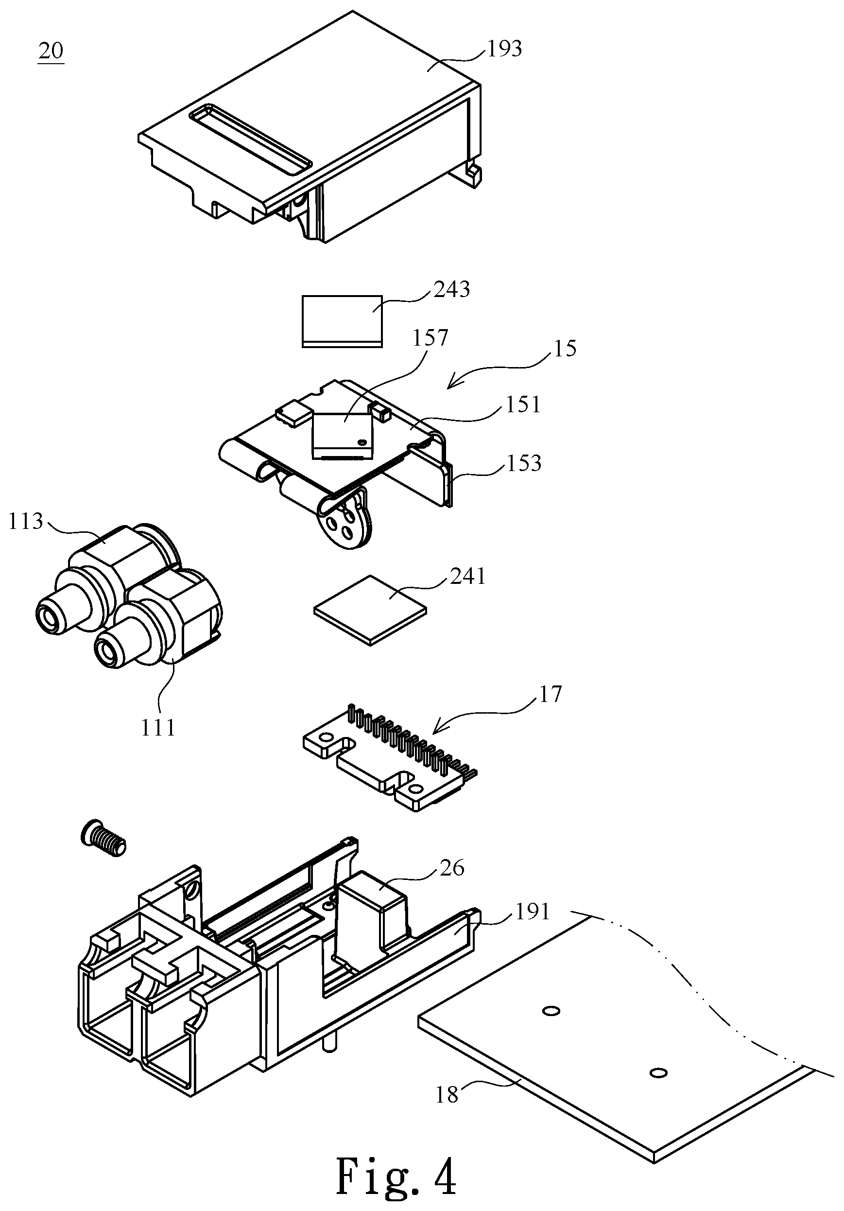Patent US12395245 Figure 4 – Optical communication connection device