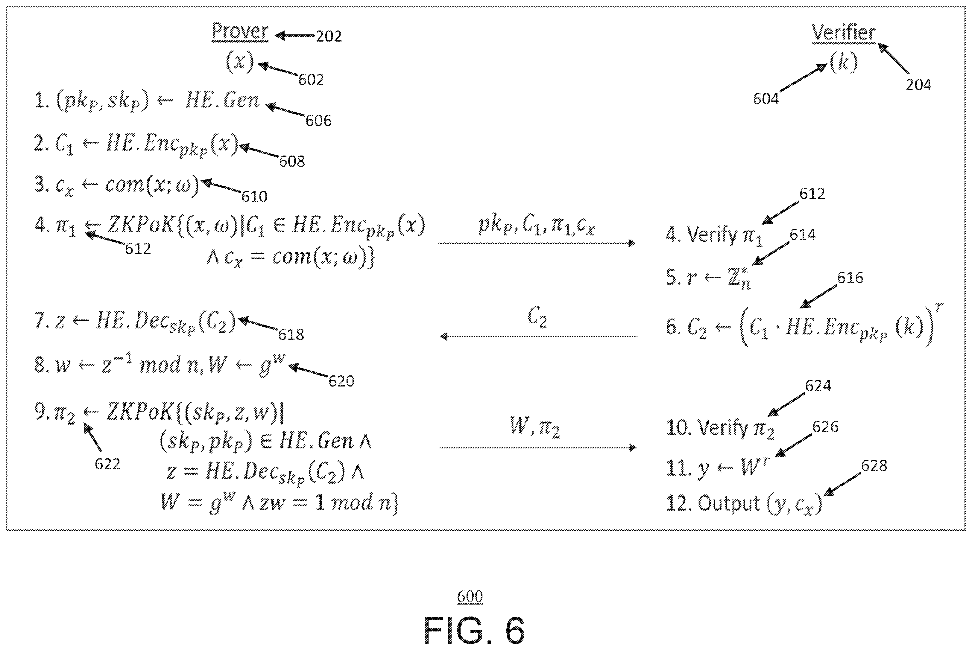 Patent US12395341 Figure 6 – Augmented zero-knowledge proof with private membership test