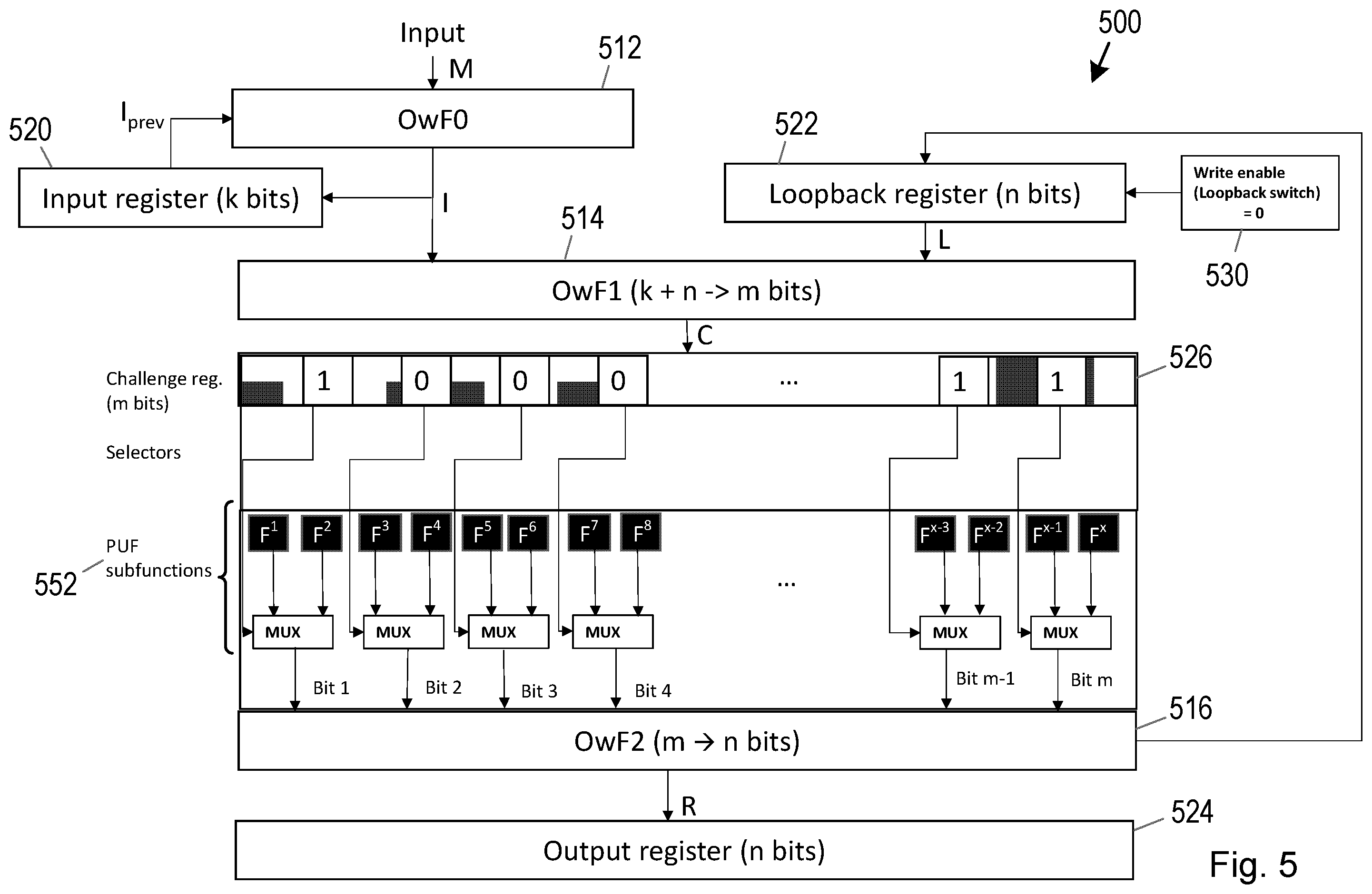 Patent US12395358 Figure 5 – Security component having physically unclonable function (PUF) and method of operation