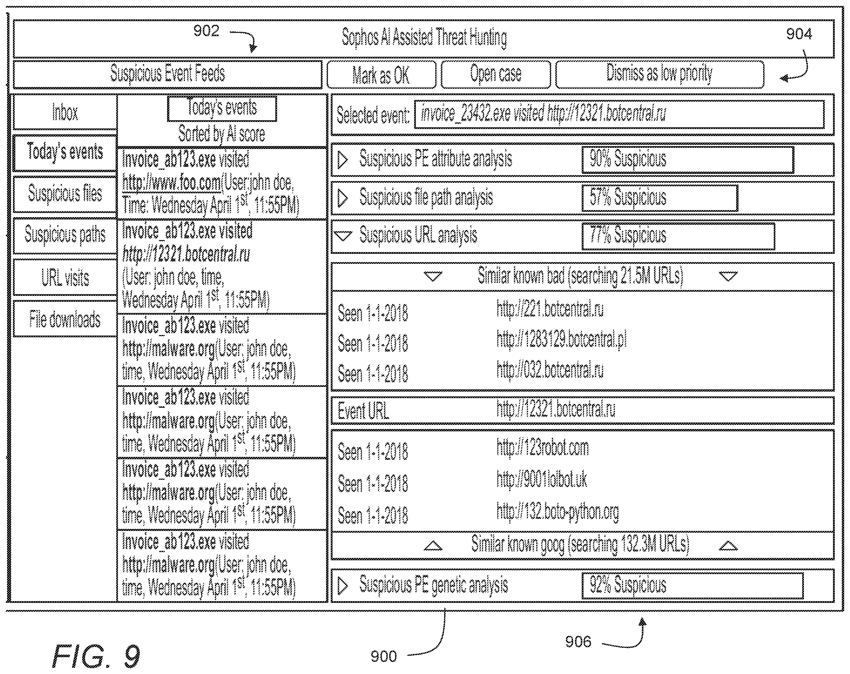Patent US12395499 Figure 9 – Platform for managing threat data