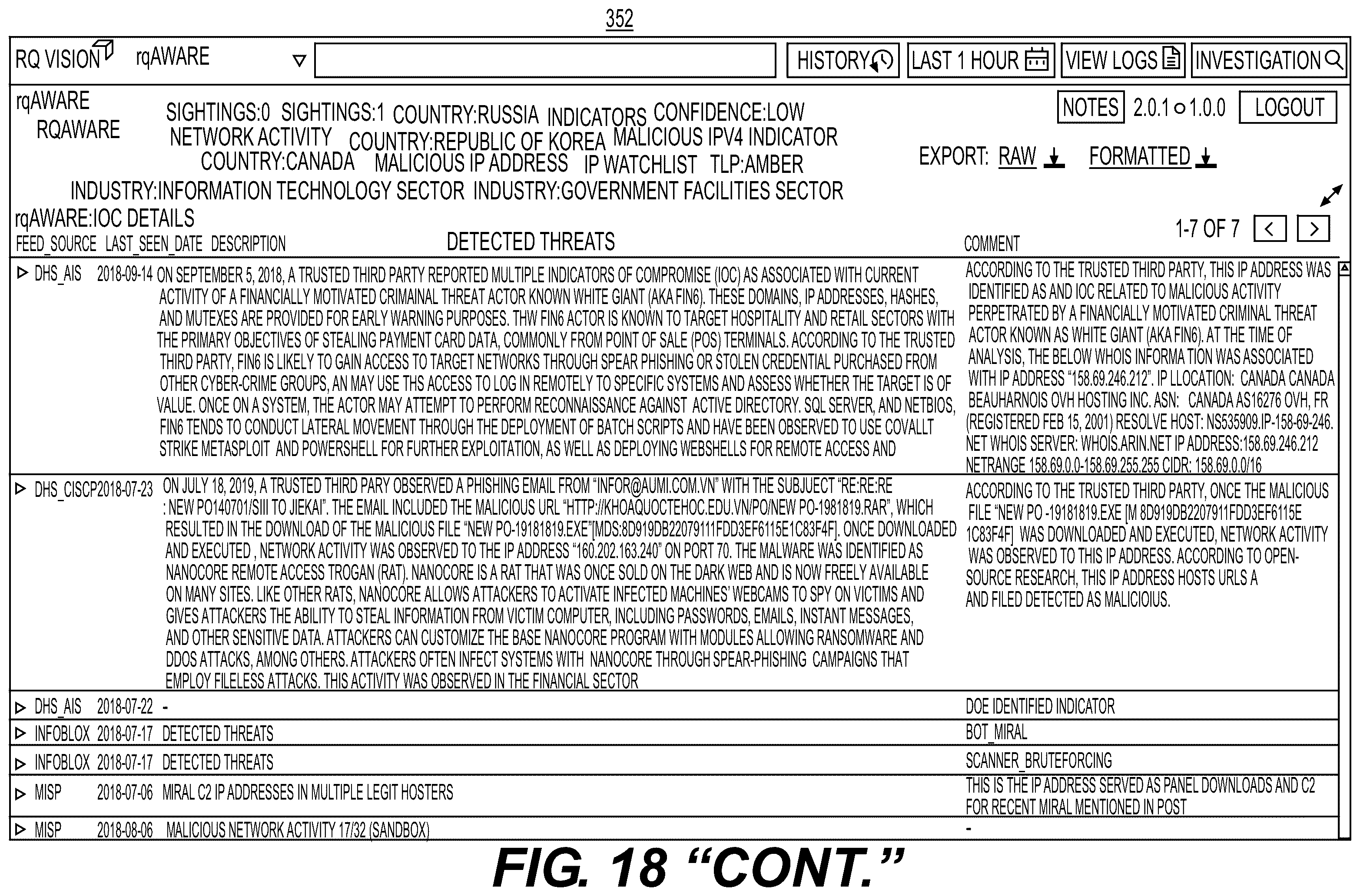 Patent US12395522 Figure 19 – Threat mitigation system and method