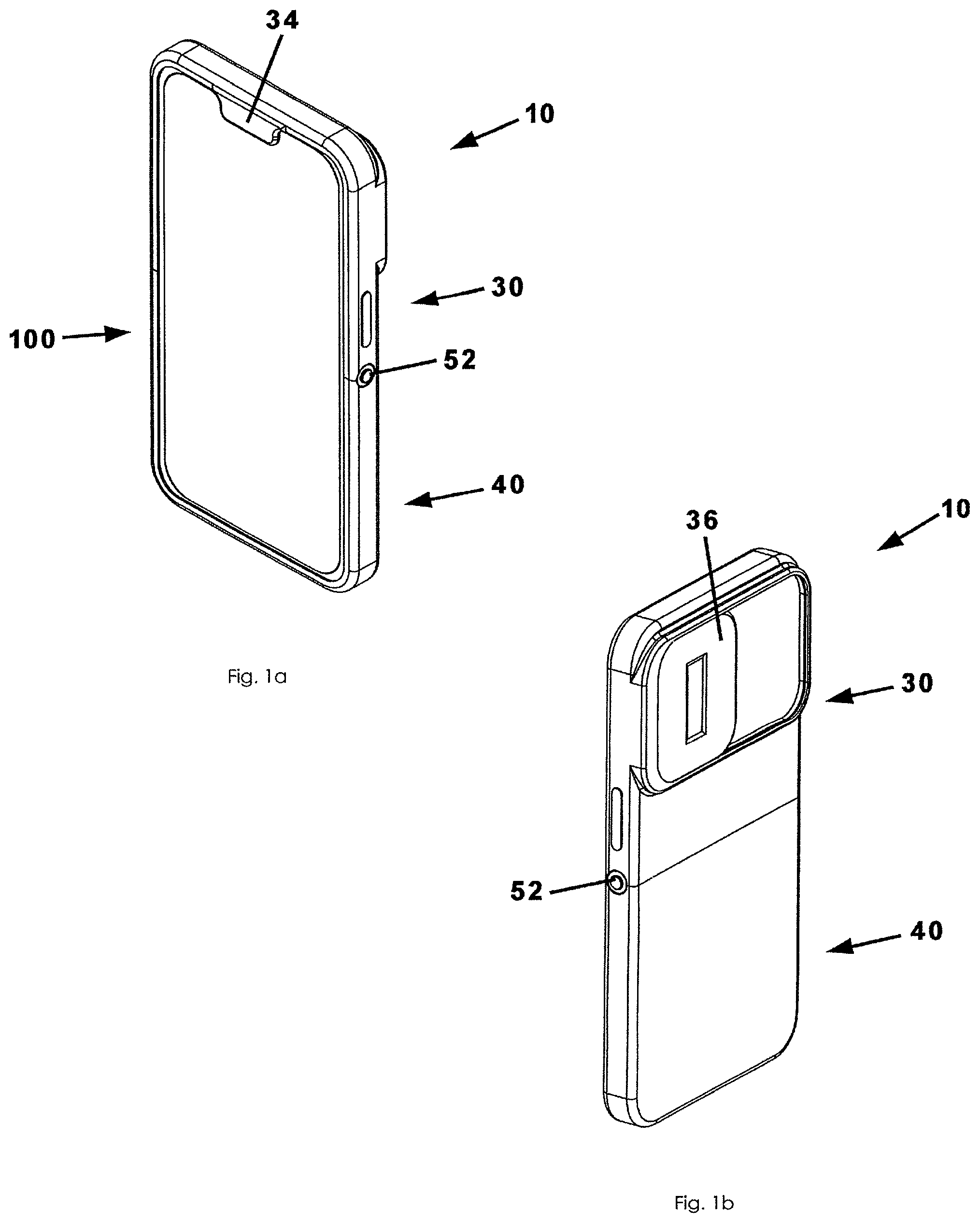 Patent US12395581 Figure 1 – Mobile phone case with privacy covers