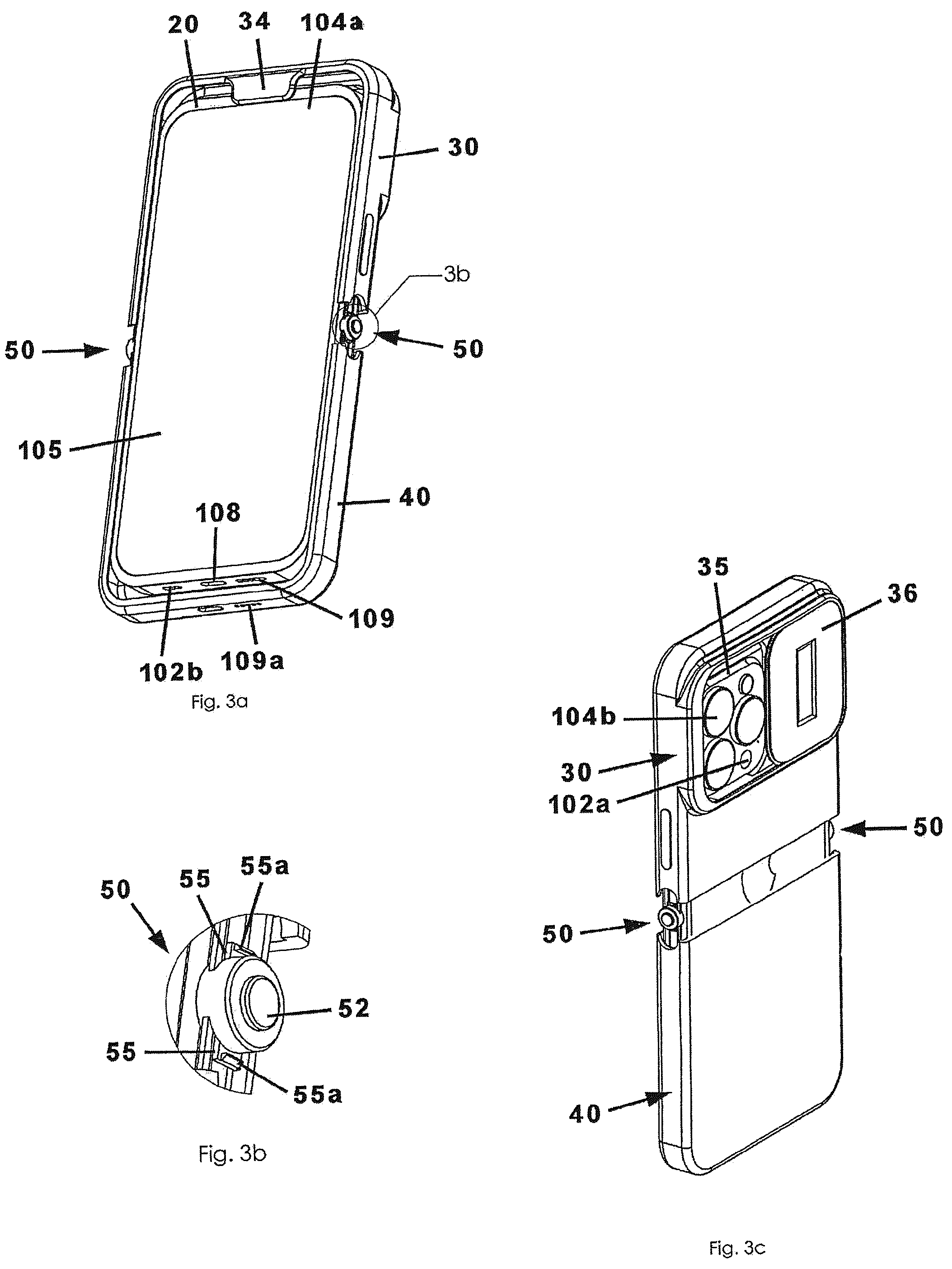 Patent US12395581 Figure 3 – Mobile phone case with privacy covers