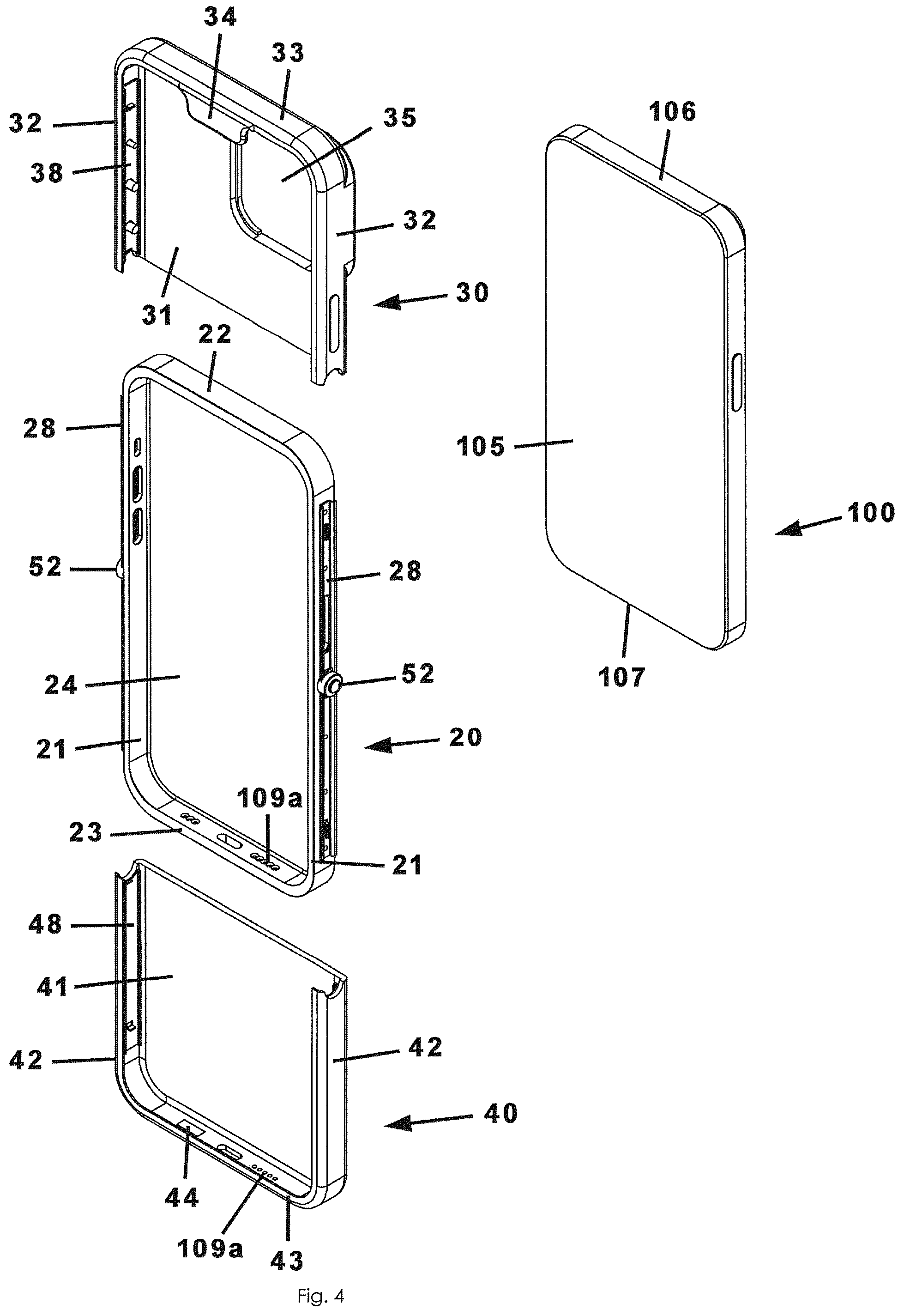 Patent US12395581 Figure 4 – Mobile phone case with privacy covers