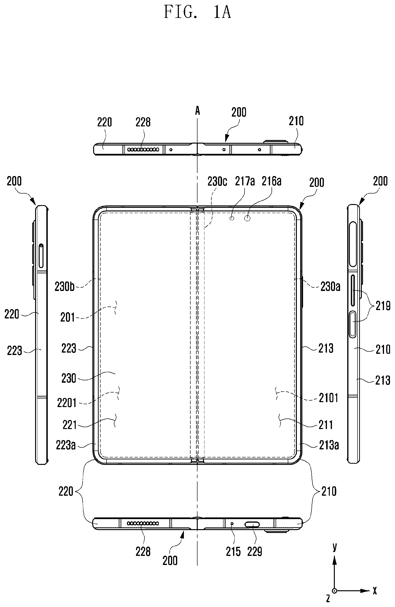 Patent US12395582 Figure 1 – Electronic device including waterproof structure